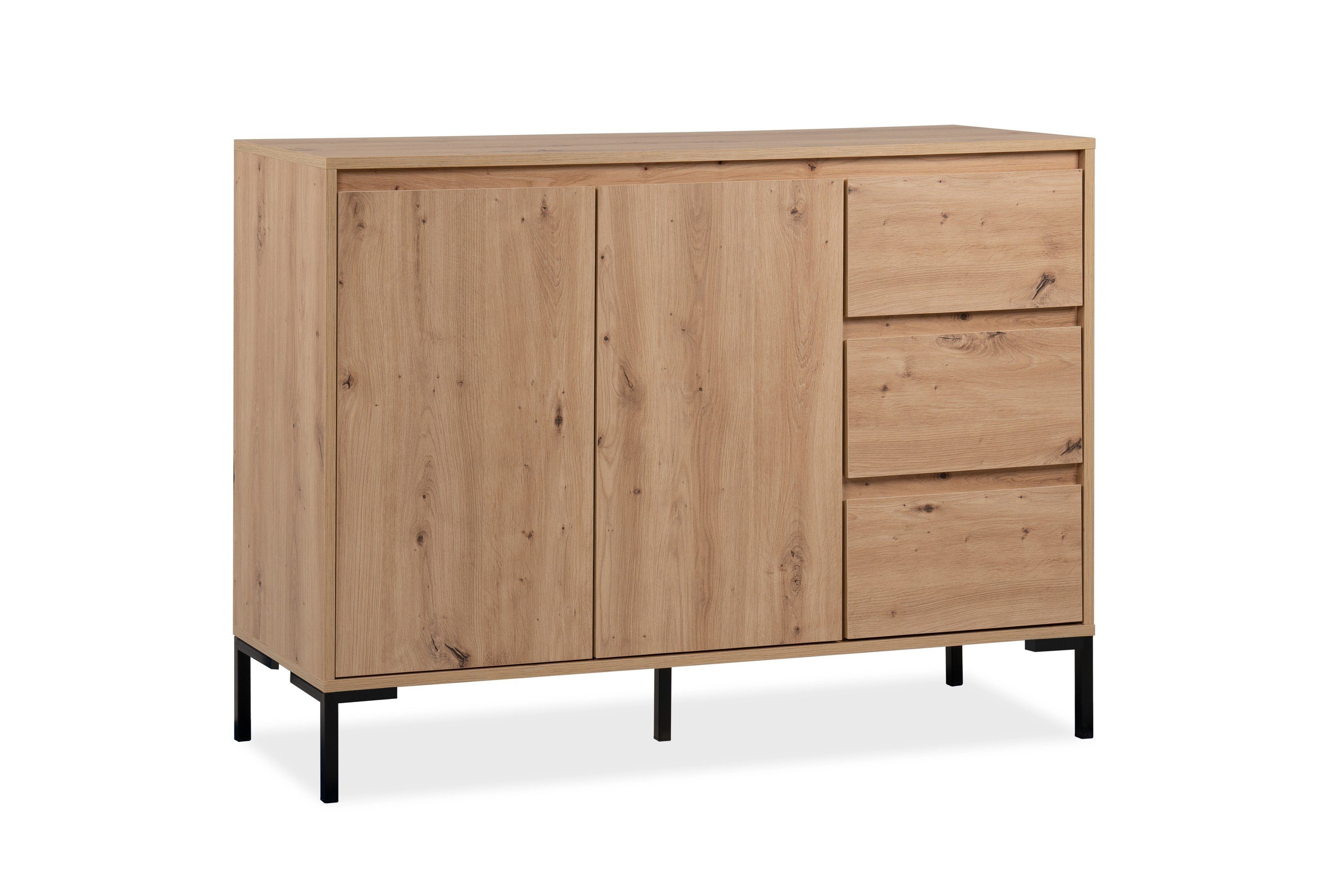 freiraum Kommode Korsika (BxHxT: 120x87x40 cm), in Dekor Artisan Oak