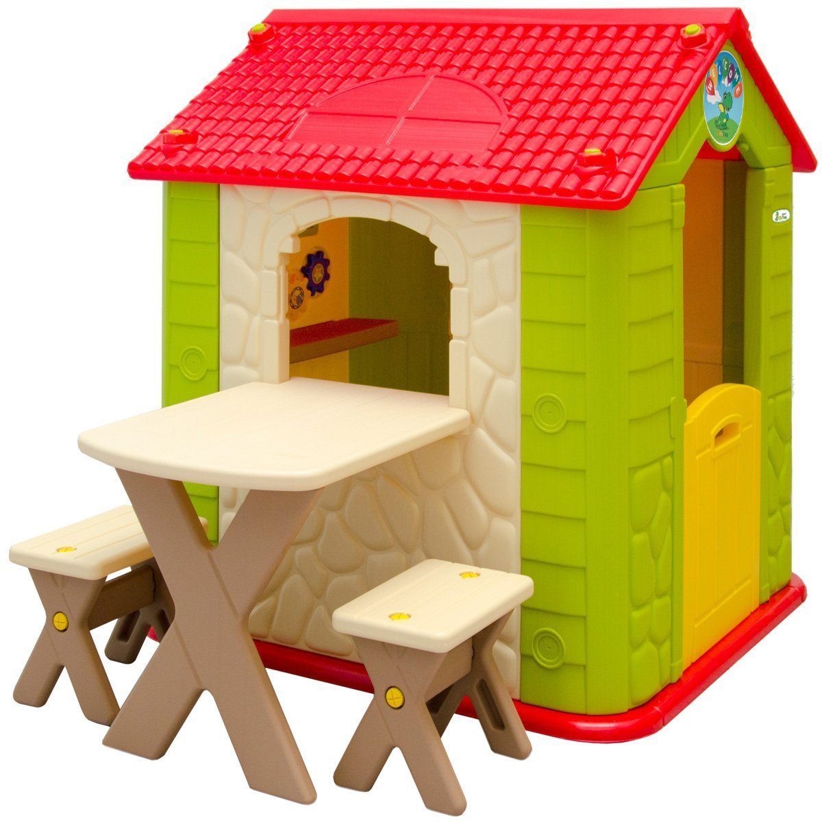 XXL Spielhaus mit Tisch und Stuhl  Kinderspielhaus Gartenspielhaus  Garten Haus 