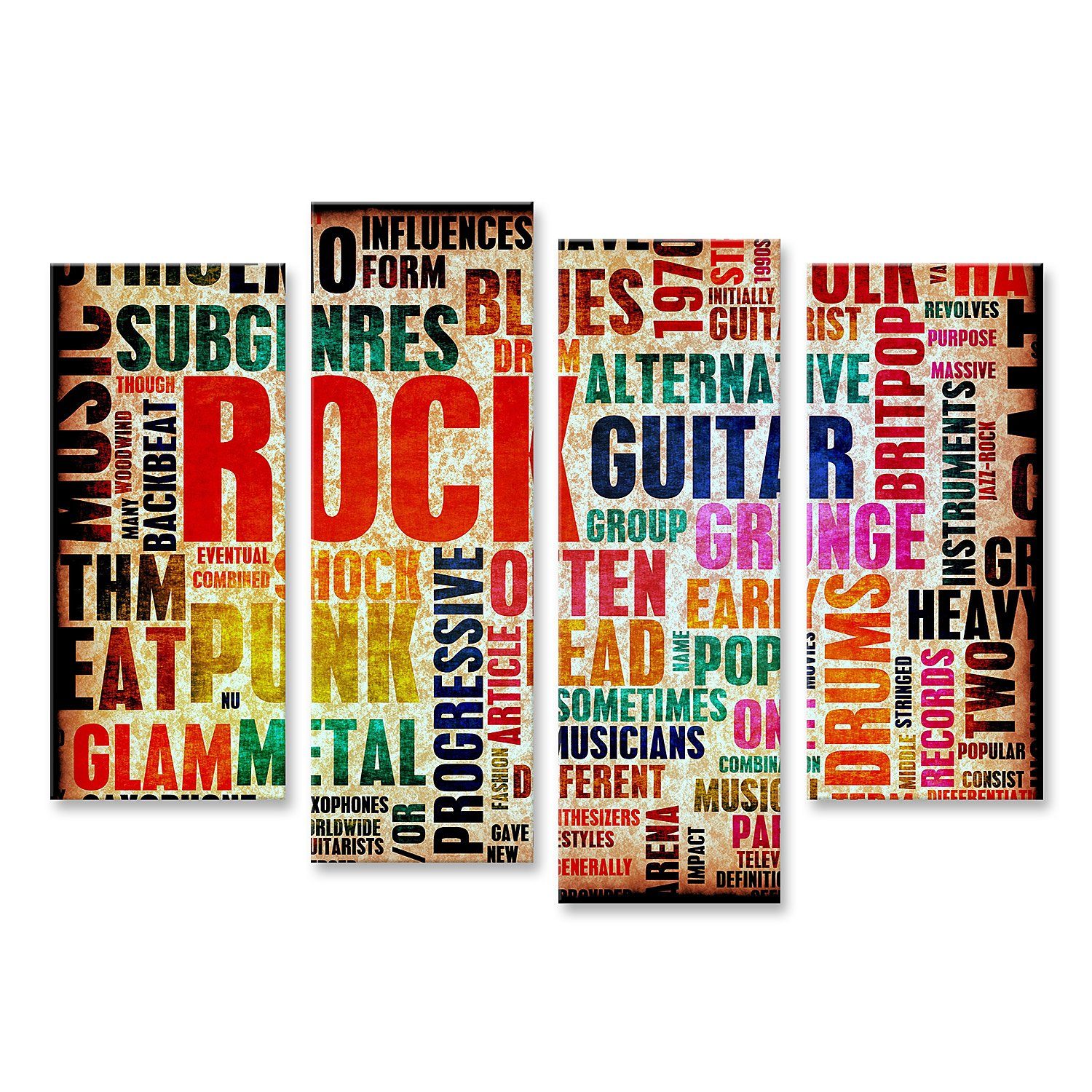 Leinwandbild Bild auf Leinwand Rockmusik Poster Kunst als Grunge Hintergrund Wandbi