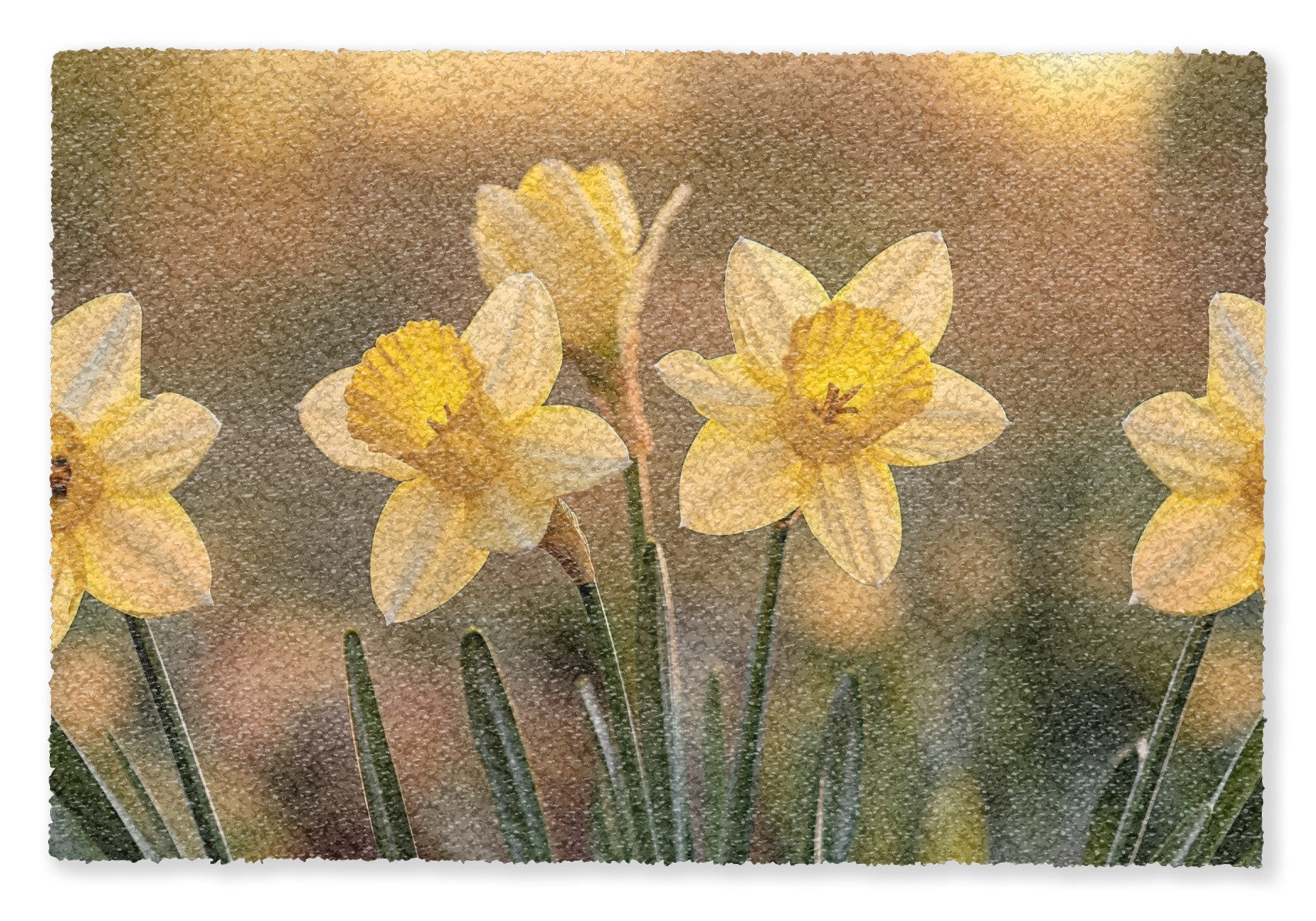 MuchoWow Fußmatte Blumen - Gelb - Unscharf, Rechteckig, innen Schmutzfangmatte, Tür, Schmutzfänger Flur, Teppich 60x40 cm