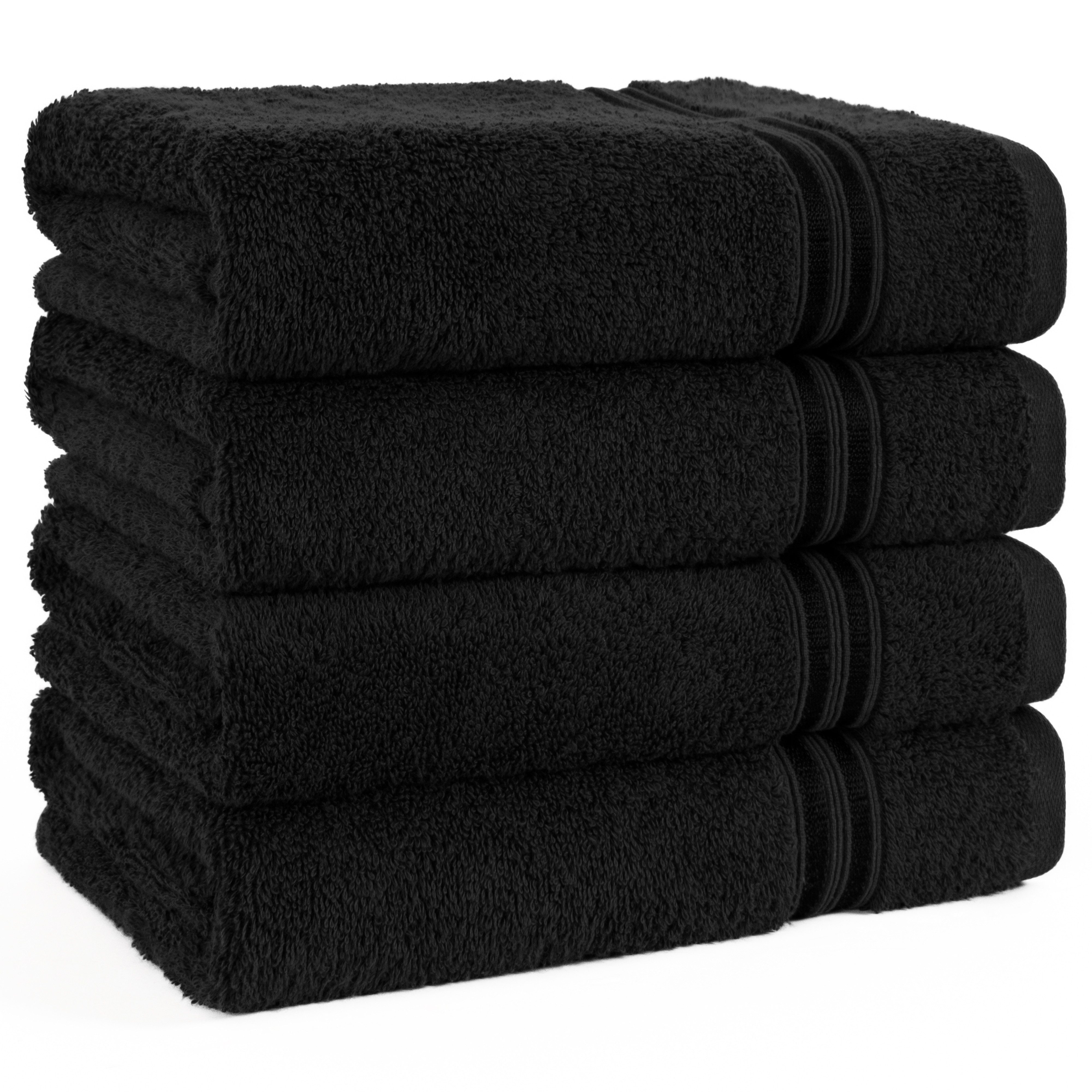 HAMMETEX Handtuch Set 4er Set Handtücher 50x100 cm, 100% Baumwolle, Weich & Saugstark, Frottier (Set, 4-St), mit Bordüre, einfarbig, weich