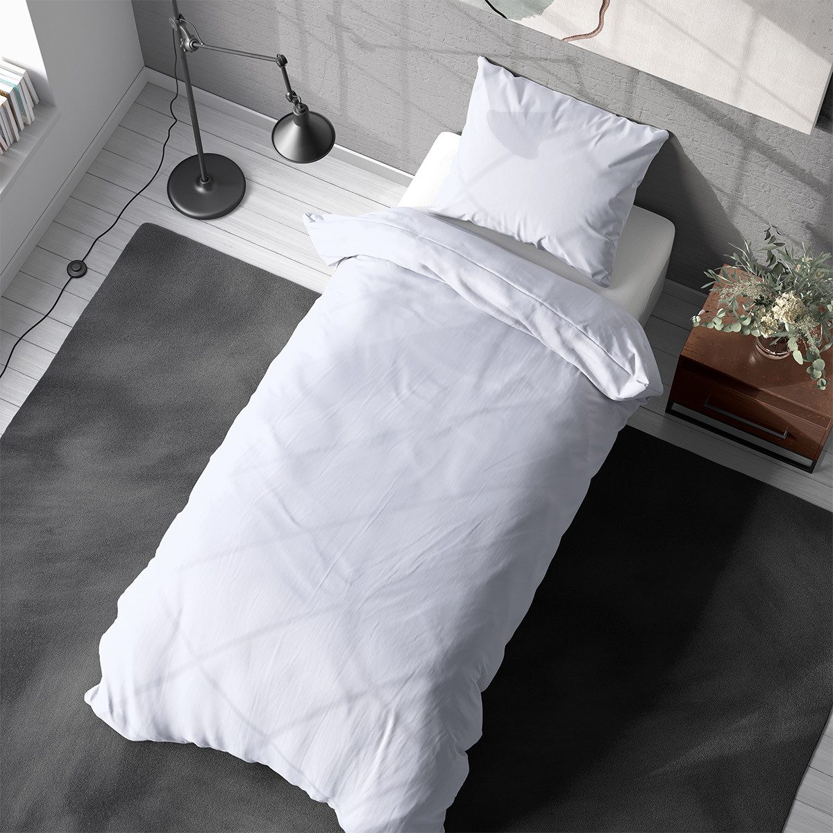 Visaggio Bettwäsche Baumwolle Uni Bettbezug Set Einfarbig 135x200, 155x220, günstig online kaufen