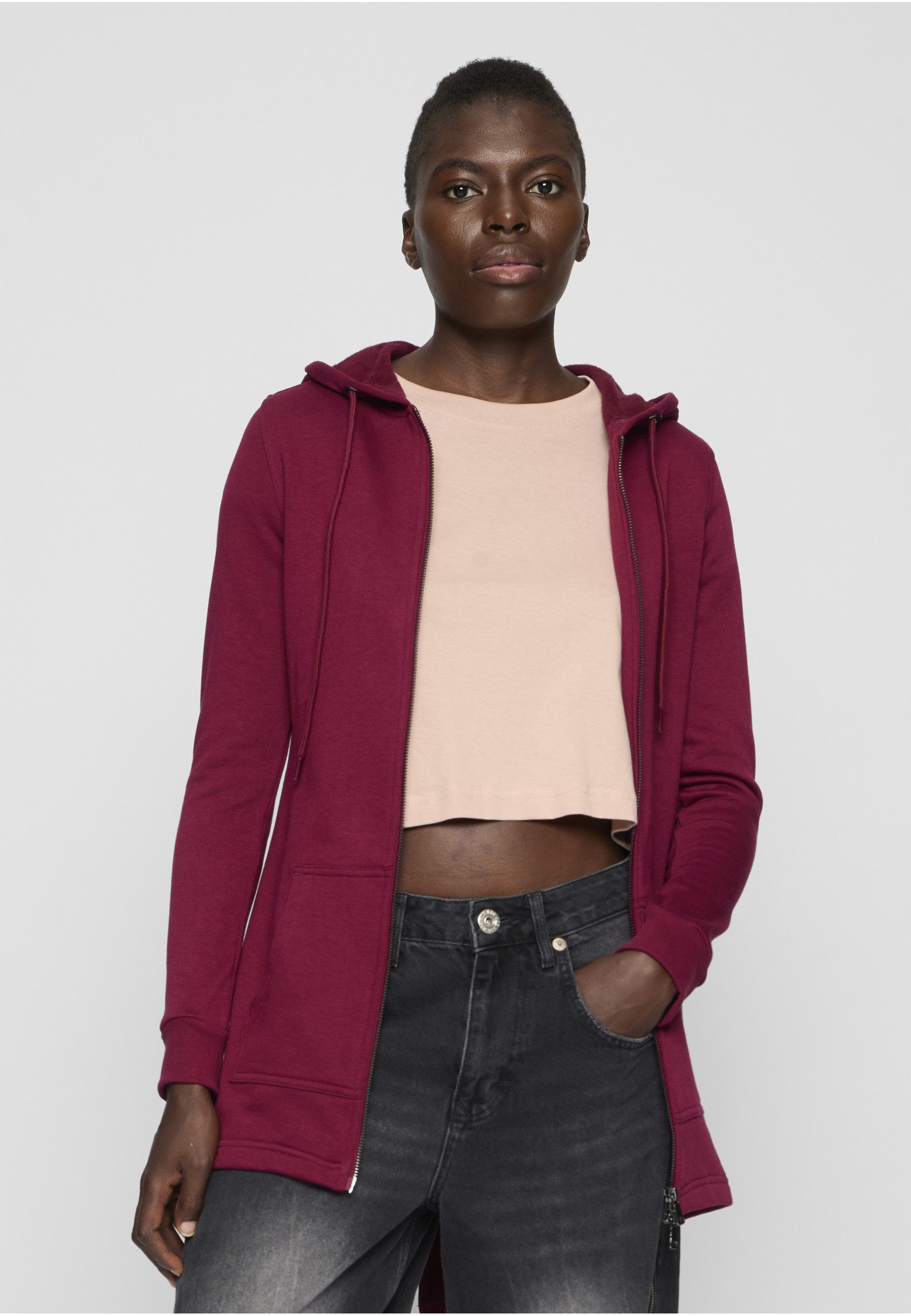 URBAN CLASSICS Sweatjacke Urban Classics Damen Ladies Sweat (1-tlg) – Bild 5 von 5