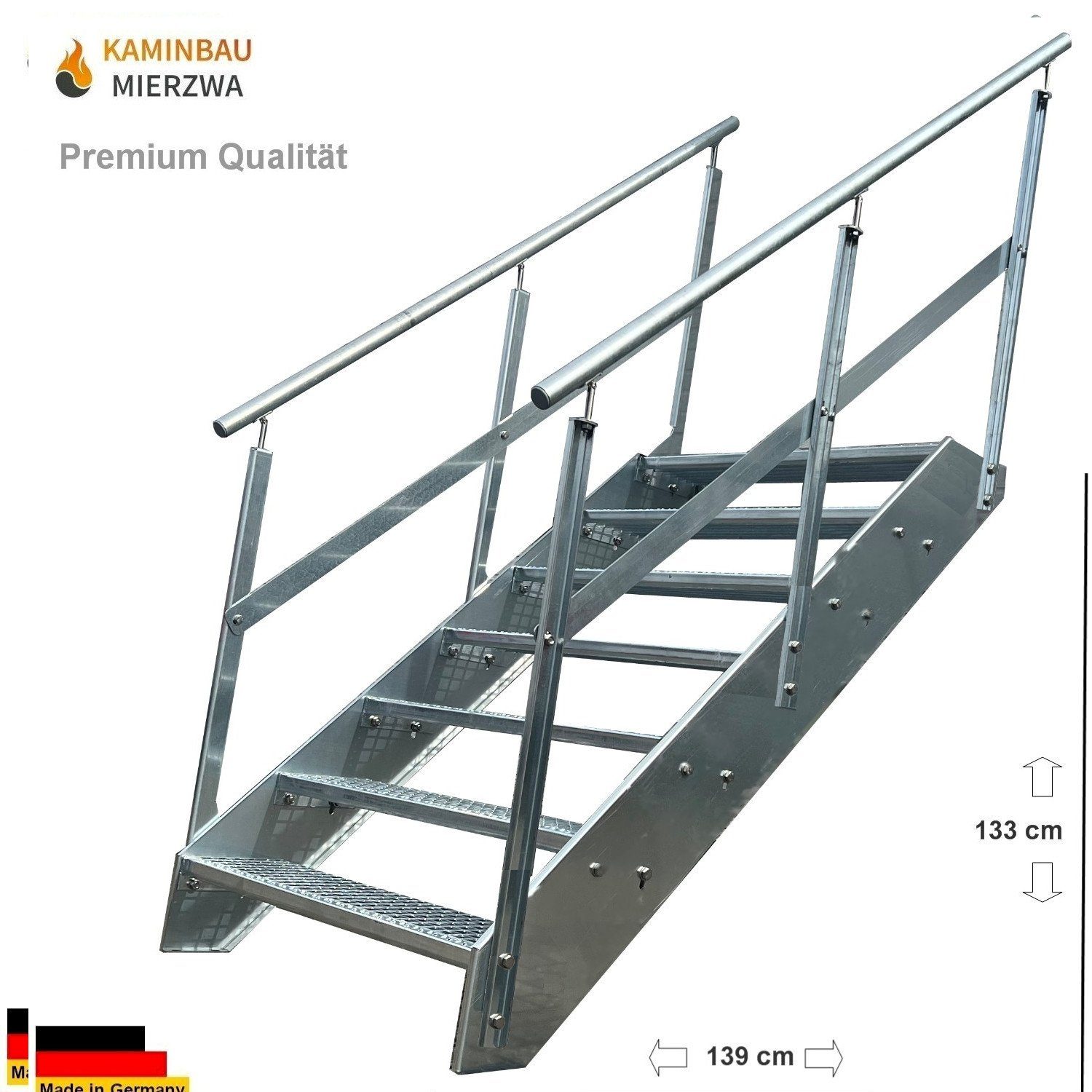 Kaminbau Mierzwa Außentreppe Premium Treppe Verzinkt günstig online kaufen