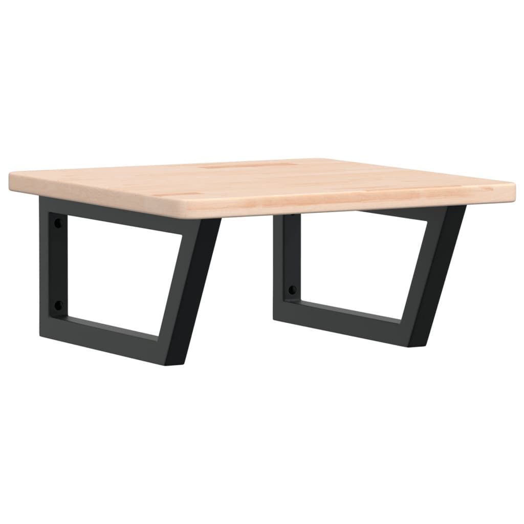 vidaXL Badezimmerspiegelschrank Waschtischplatte mit Halterung Stahl und Massivholz Eiche (1-St)