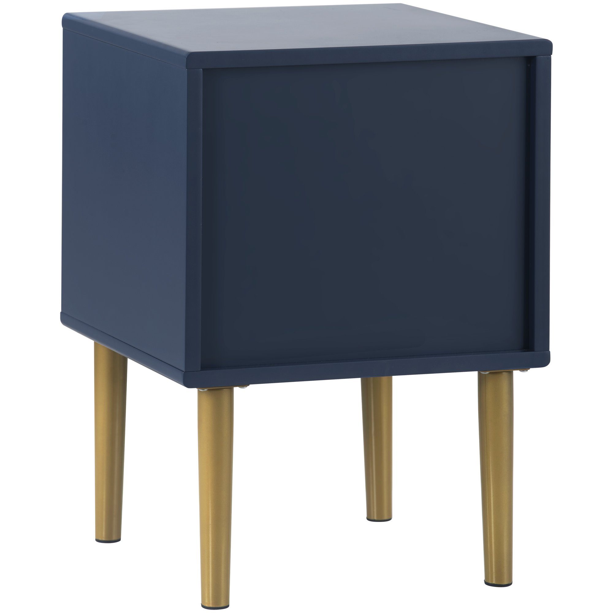 Nachttisch (Nachtschrank, 2-St), Nachtkommode Beistelltisch für Boxspringbett, Metallbeine, 35x35x50cm