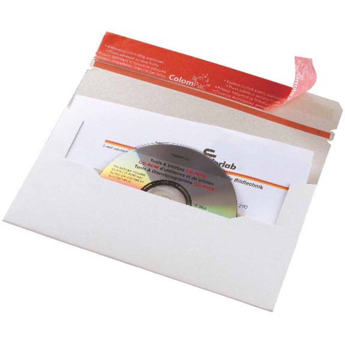 COLOMPAC Versandtasche CD/DVD-Versandtasche CP040.16 12,1x22cm weiß
