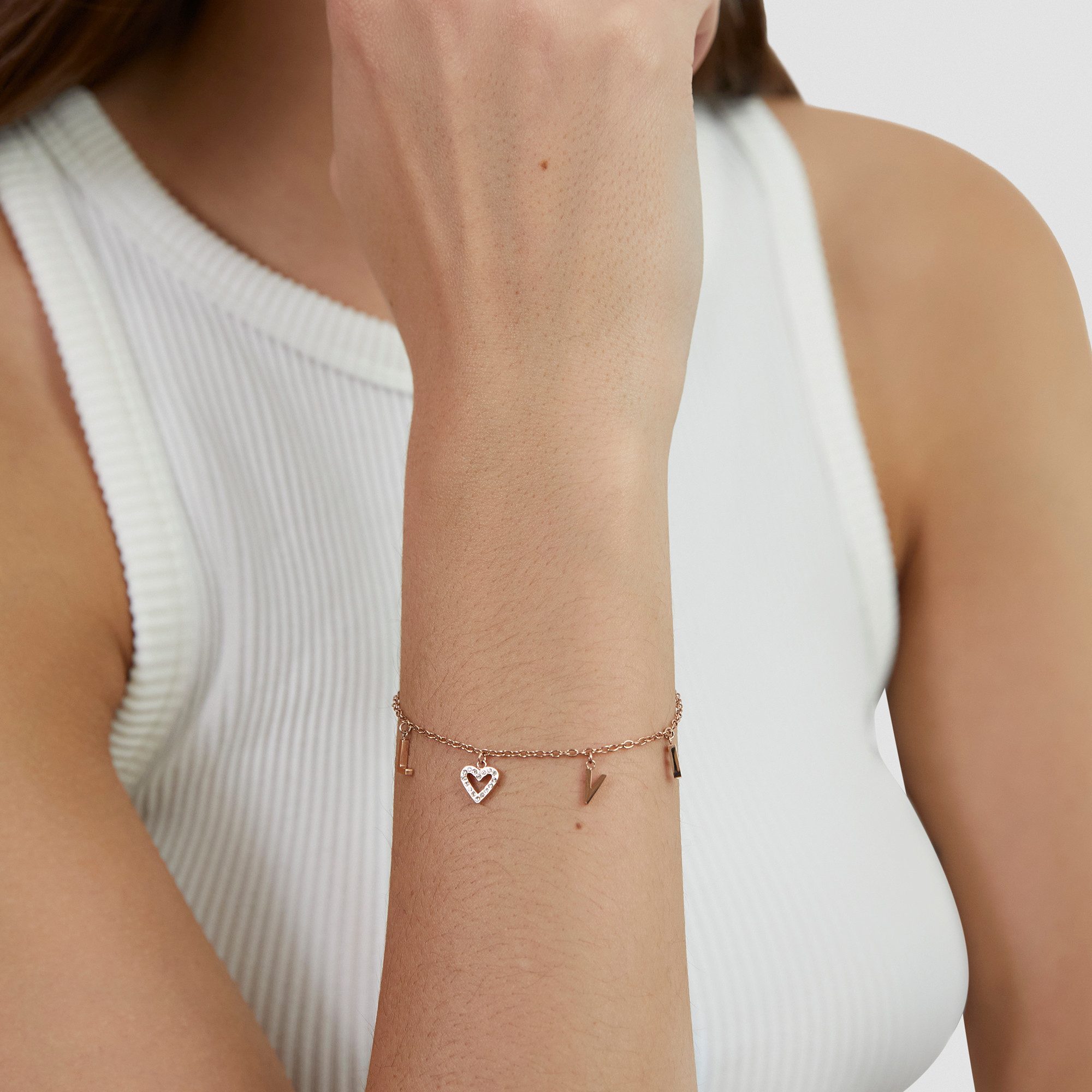 s.Oliver Armband Love, mit Zirkonia (synth)