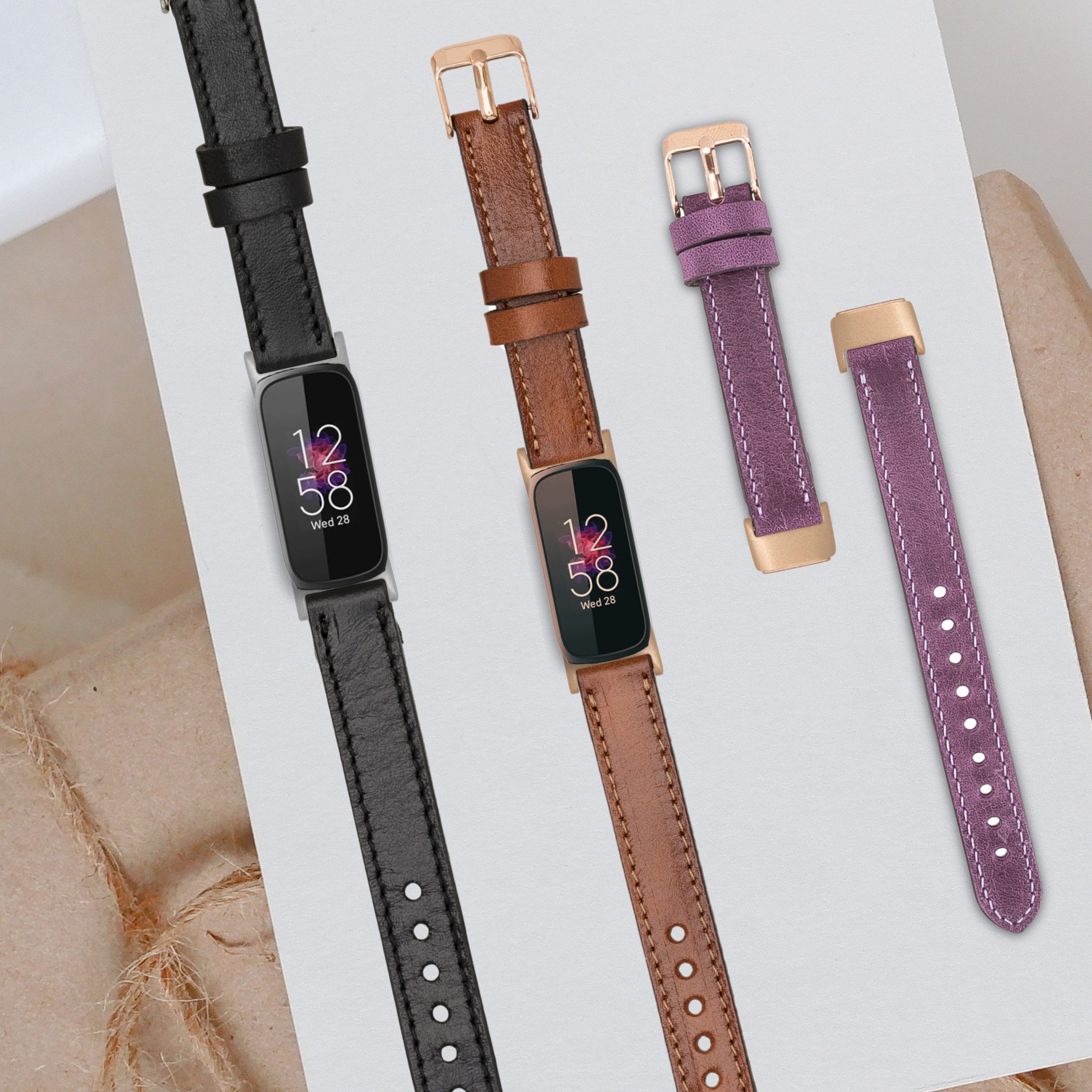 Renna Leather Uhrenarmband Fitbit Luxe Leder Smart Uhrenarmband