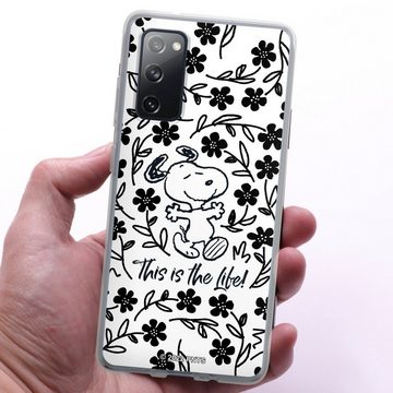 DeinDesign Handyhülle Peanuts Blumen Snoopy Snoopy Black and White This Is The Life, Samsung Galaxy S20 FE 5G Silikon Hülle Bumper Case Handy Schutzhülle