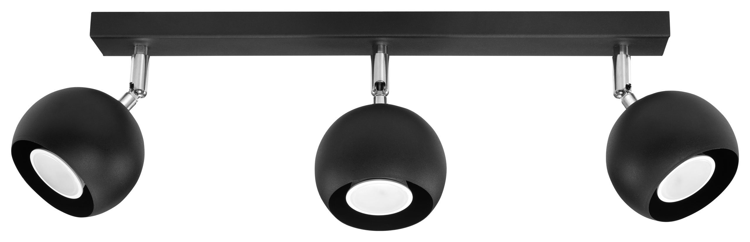 Metall ohne cm FAVONIA, Schwarz Licht-Erlebnisse Leuchtmittel, Deckenstrahler L:45 Design Deckenlampe 3xGU10 Retro Spot