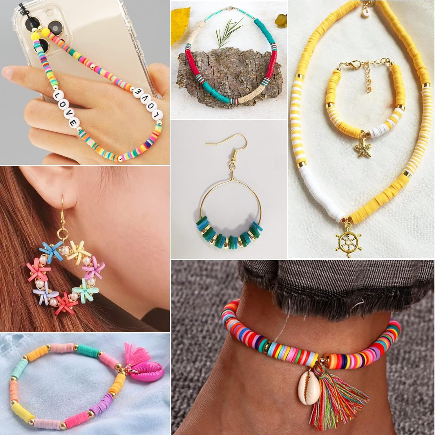 Refined Living Schmuckset Bastelperlen, 72 Farben 11520 Stück Perlen Set, Armband DIY Set (Perlen Set Zum Auffädeln, 6mm Perlen für Armbänder, Enthält 11520 Perlen, 358 Buchstaben, 125 Farbperlen, 50 Herzperlen und mehr. Armband Perlen Set, Perlenset Polymer Clay Beads, 1-tlg., Buchstabenperlen für Schmuck, Perlen für Kinder Erwachsene), Perfekt für Armbänder, Halsketten & Fußketten & Schlüsselanhänger