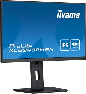 Iiyama 61cm/24 (1920x1080) ProLite XUB2492HSN-B5 16:9 4ms IPS HDMI TFT-Monitor (1920 x 1080 px, Full HD, 4 ms Reaktionszeit, 75 Hz, IPS, Lautsprecher, HDCP, Kopfhörerbuchse, Pivot, Höhenverstellbar)