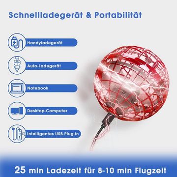 DTC GmbH Spielball Magic Spinner Ball RGB Licht Hover Fliegender Ball, Fliegender Ball für Kinder, Fly Spinning Ball