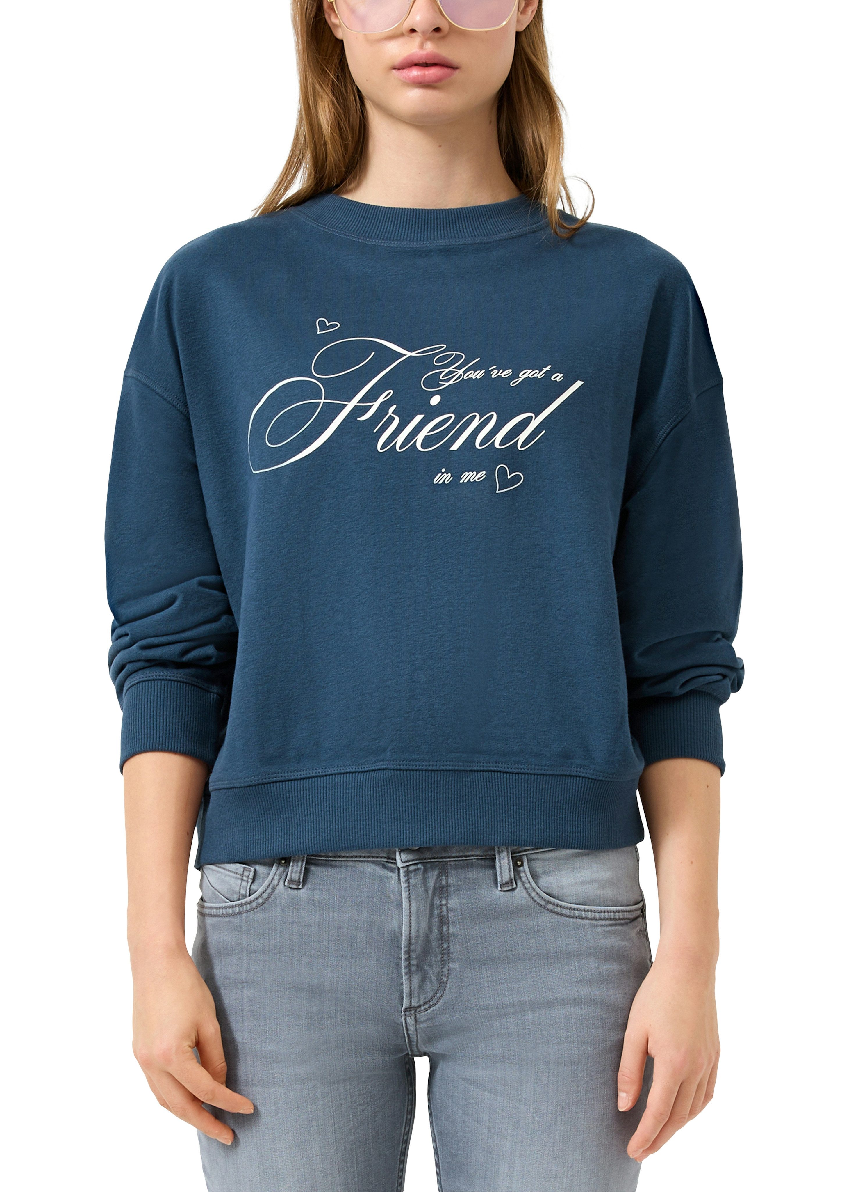 QS Sweater mit Frontprint/Letter-Print