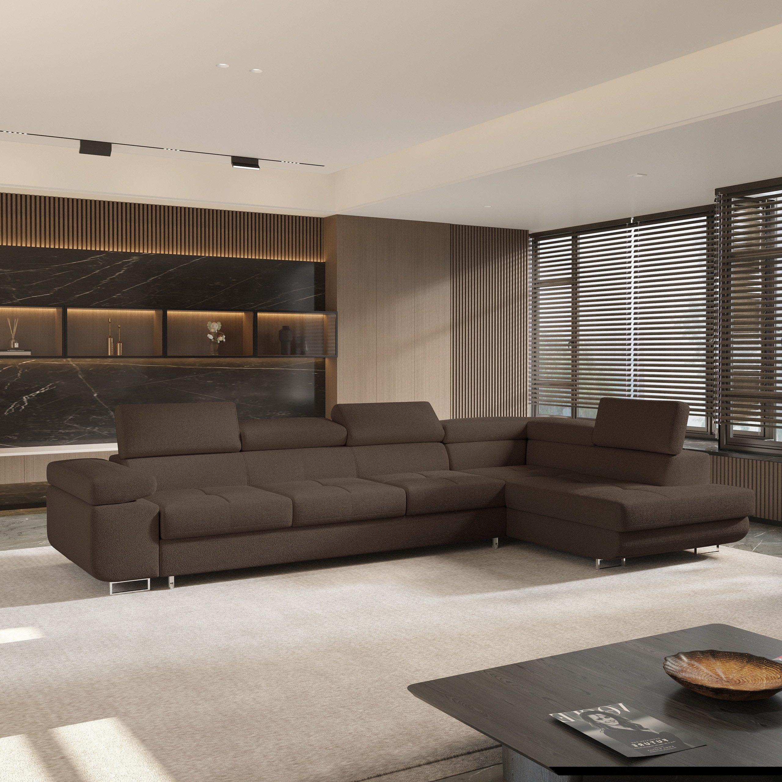 Masseno Ecksofa VICENTE mit Schlaffunktion L-Form, Sofa mit Bettkasten günstig online kaufen