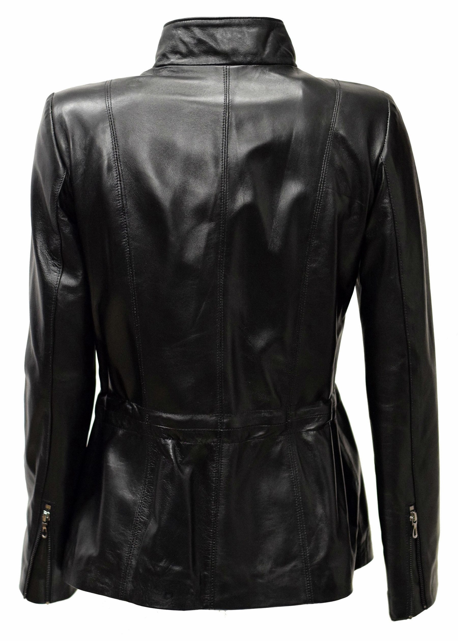 Zimmert Leather Lederjacke Ressi Lammnappa Fine, Schwarz alligator Waschung – Bild 3 von 5