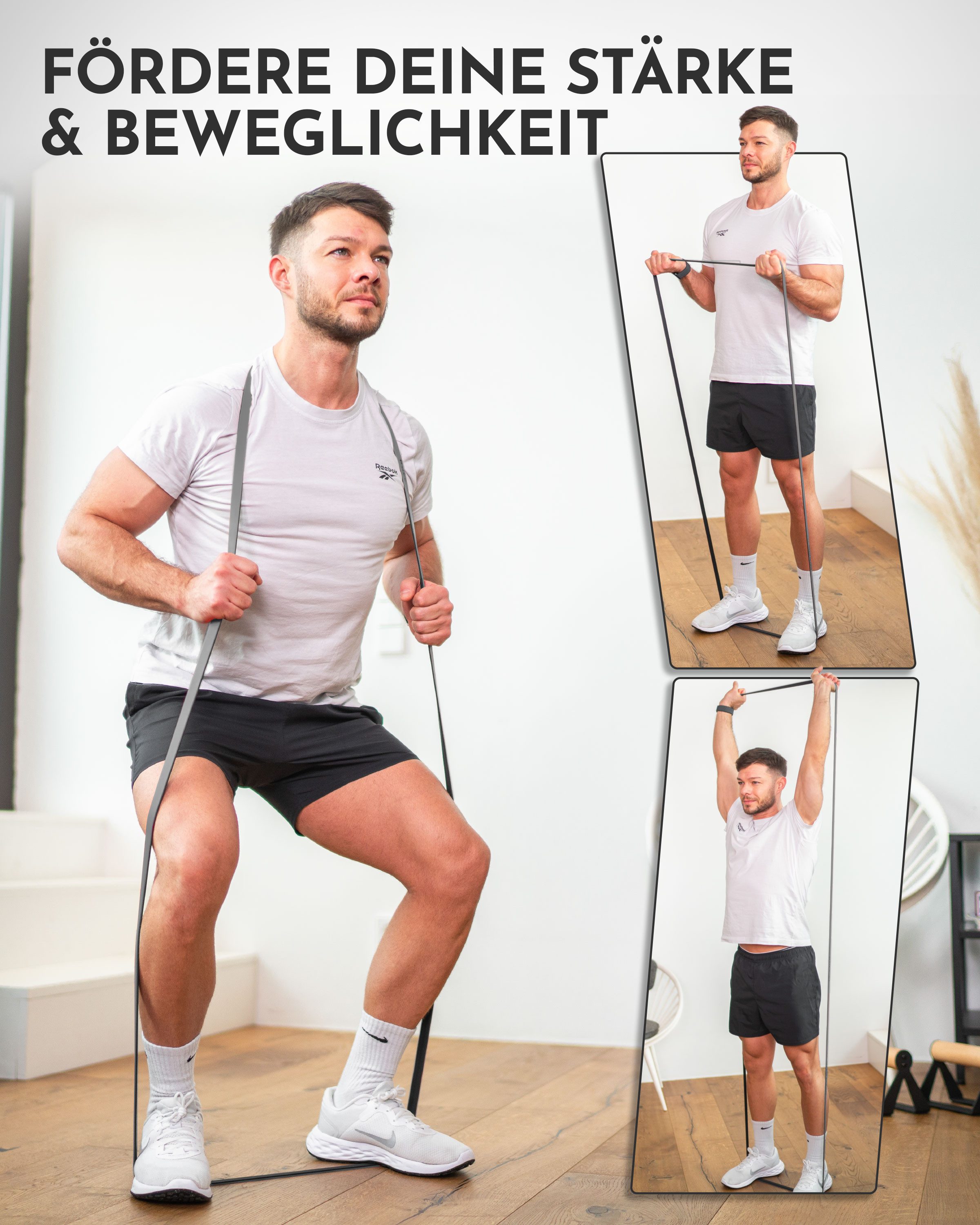 NEOLYMP Trainingsbänder Resistance Bands - Gym Zubehör für Ganzkörpertraining - Klimmzug Band, Kein Spannungsverlust,Hygienisch, Mehrschichtig, Naturlatex, Belastbar