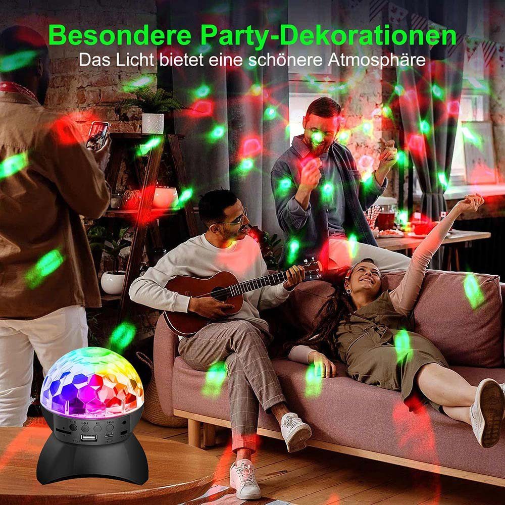 für LED Rosnek tragbar, Tanzpartys Bluetooth, Nachtlicht USB, Disco-Kugel-Licht, Weihnachten, USB-betrieben, Halloween mit Lautsprecher,