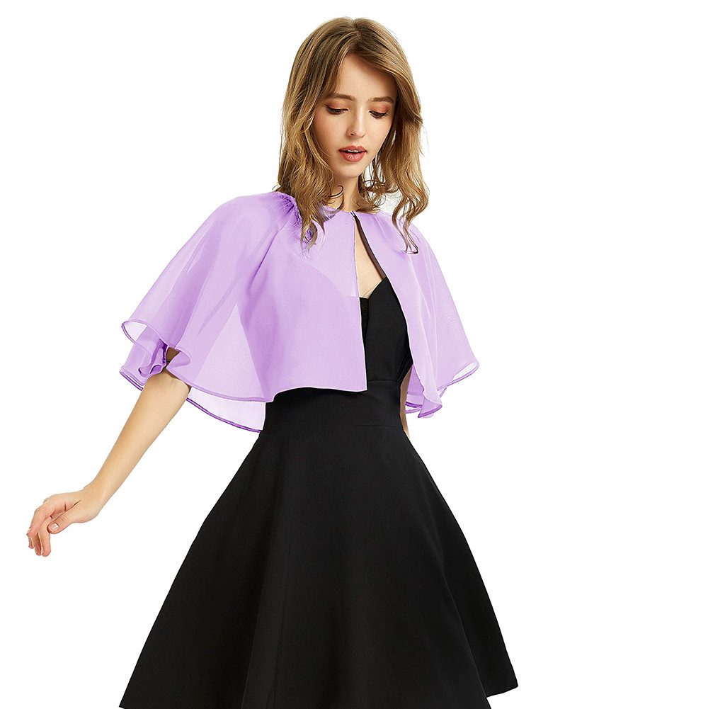 Zaewry Bolero Damen-Bolero aus Chiffon,Halbarm, kurzes Abendkleid-Schal Schal, Hochzeit, Cape, Bolero, Chiffon Coverup,Sommer Strickjacke