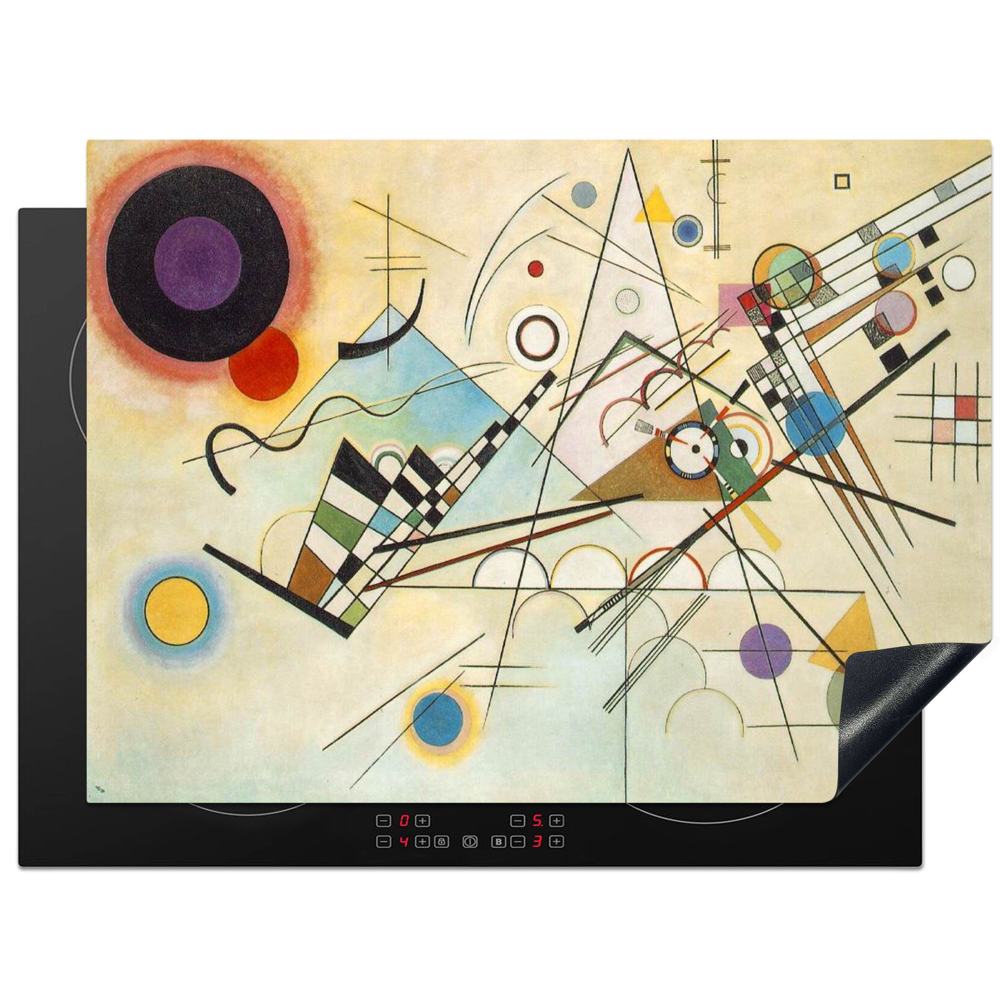 Arbeitsfläche - Wassily tlg), Komposition Kandinsky, 70x52 MuchoWow cm, Gemälde von Herdblende-/Abdeckplatte (1 Ceranfeldabdeckung Vinyl, Mobile 8 nutzbar,