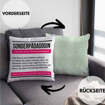 Trendation Dekokissen Trendation - Sonderpädagogik Kissen Geschenk für sonderpädagin Spruch Geschenkidee Lustig Dekokissen mit Füllung 40x40