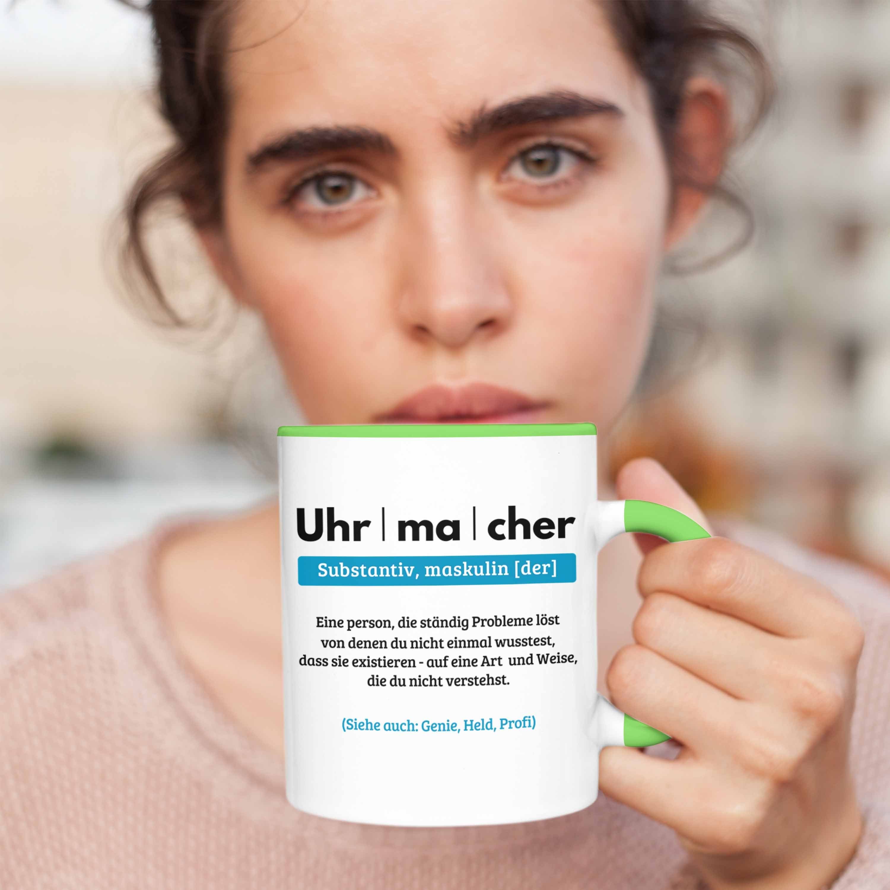 Trendation Tasse Uhrmacher Tasse Spruch Geschenkidee Bester Uhrmacher Sprüche Grün