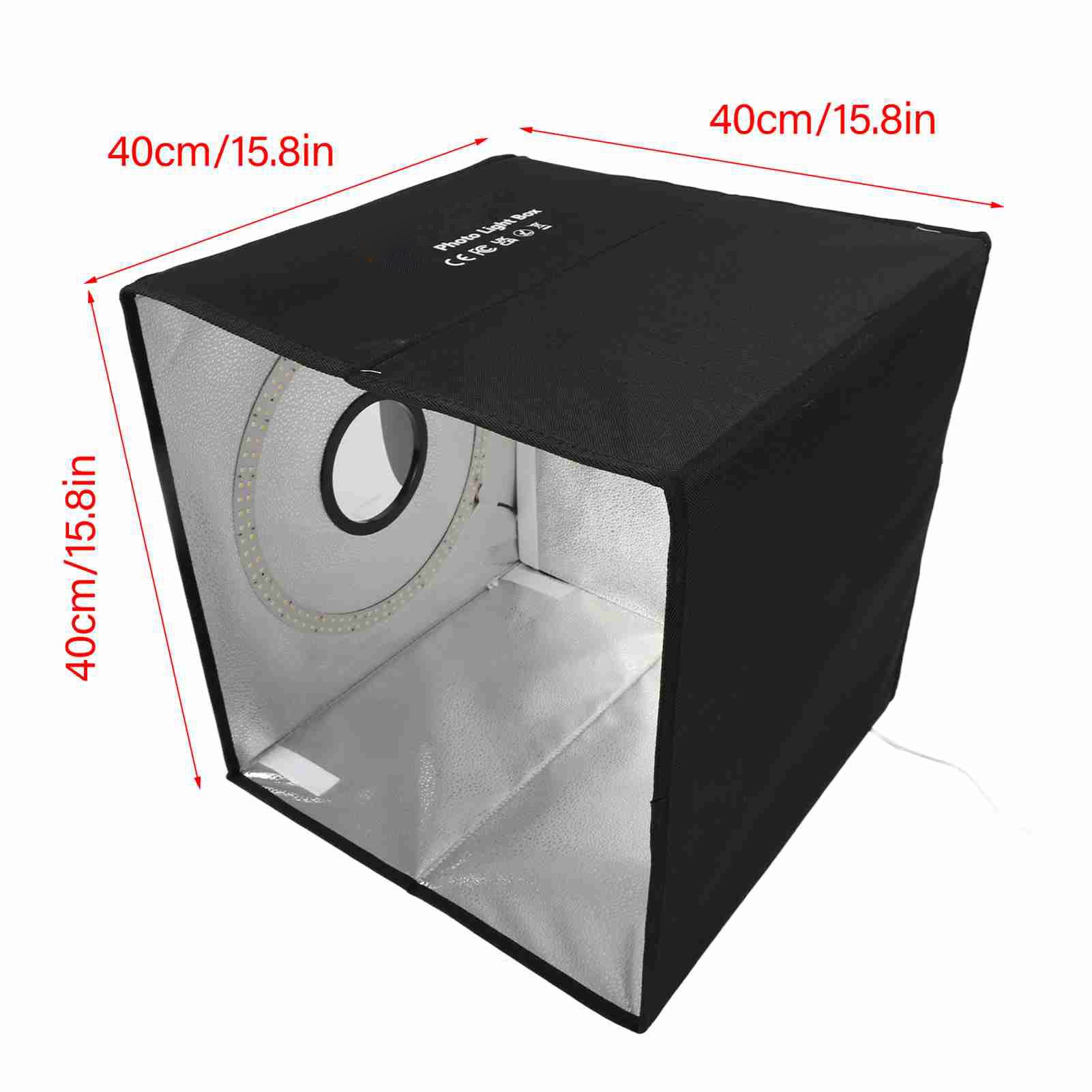 GARRYFIZH LED Lichtbox Lichtbox Photobox Foto Box für Produktfotografie, Zwei Farbtemperaturen (3200K-6500K),160 LEDs, einstellbare Helligkeit
