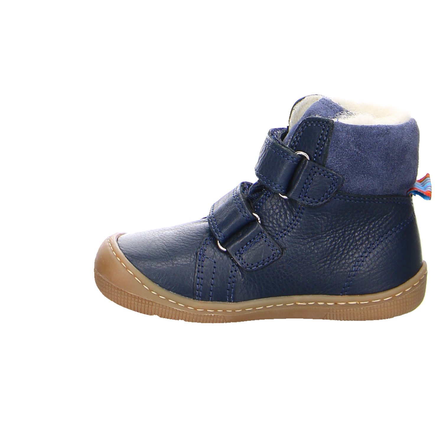 KOEL Koel Bot Desp Velcro Leder Barfuß Junge Winter blau Barfußschuh