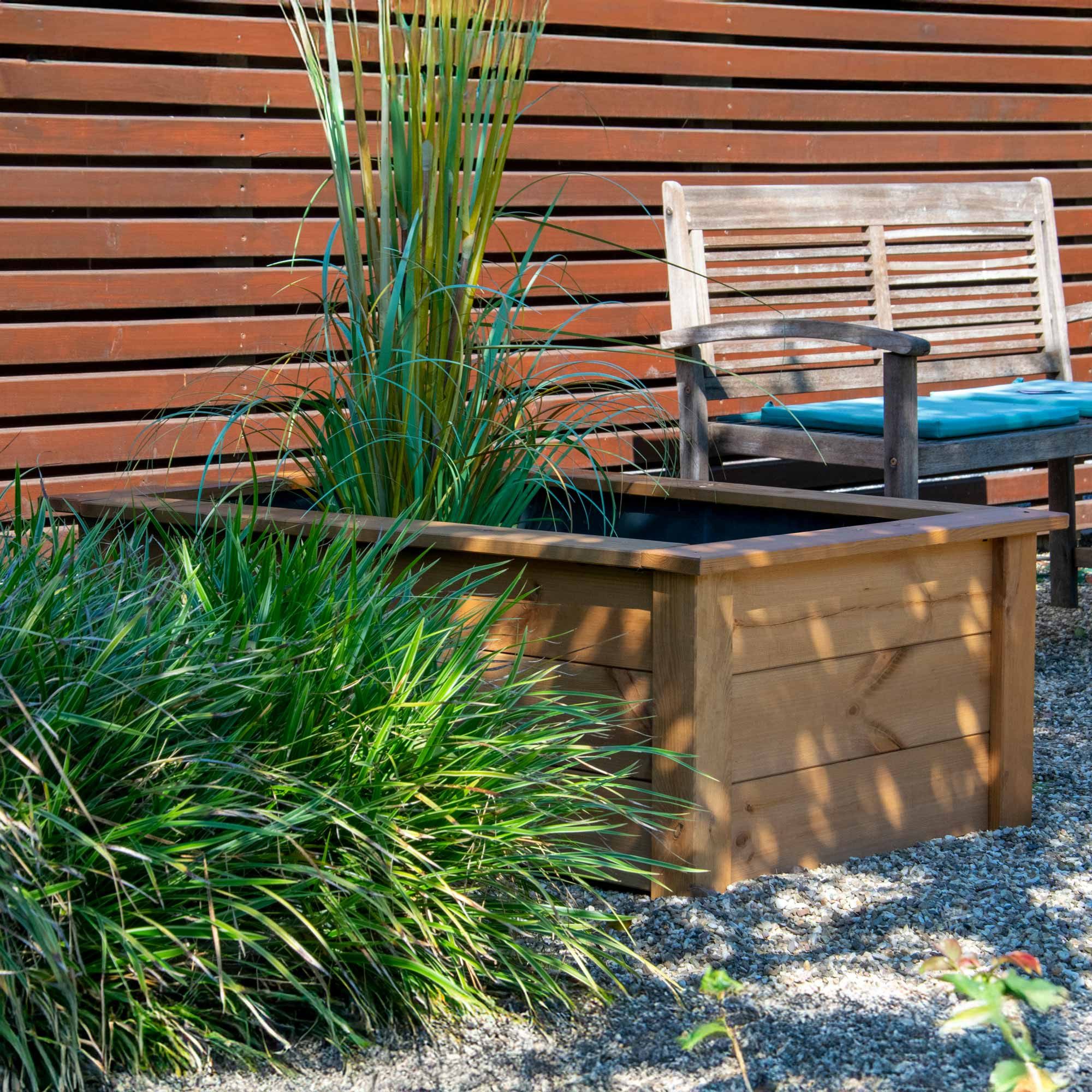 dobar Raised Pond Rectangular Raised Pond "Cube" incl. pond liner, pine