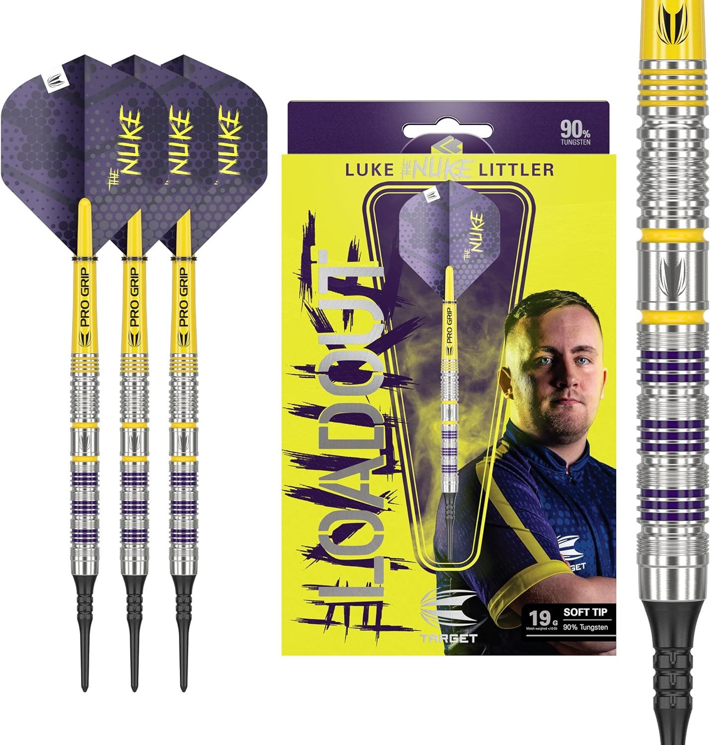 Dartpfeil Luke Littler The Nuke Loadout 90% Tungsten Soft Tip Darts Set 19G