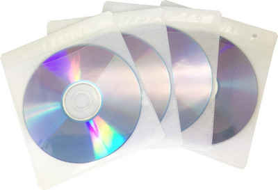 ENERGMiX CD-Hülle 100 Doppel CD / DVD Hüllen Plastik 2 Fach Folienhüllen schwarz oder, abheftbar Folienhüllen Aufbewahrung Sleeve Weiß 2 Fach