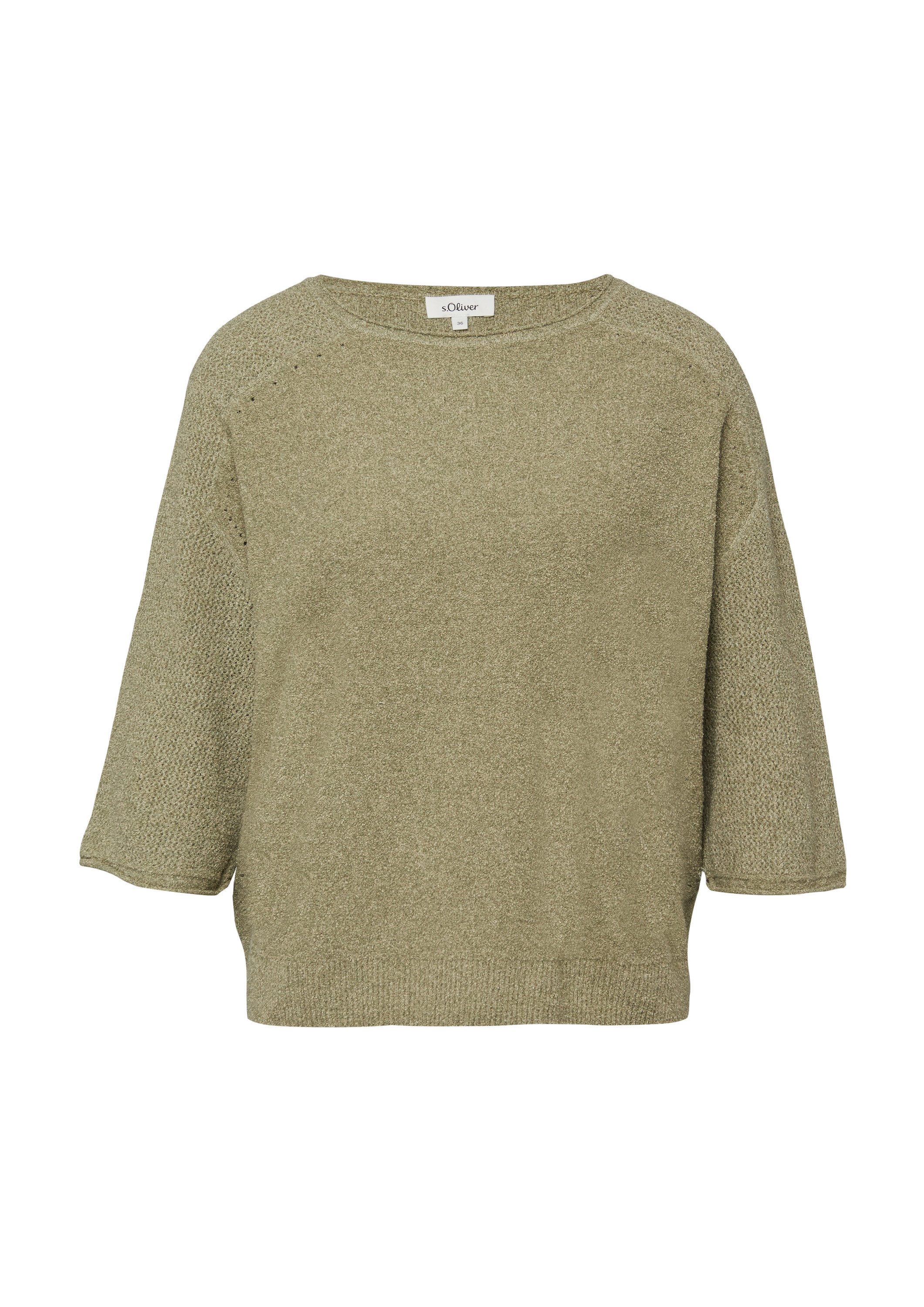 s.Oliver Kurzarmpullover Strickpullover Raglan-Strickpullover aus Bouclé günstig online kaufen