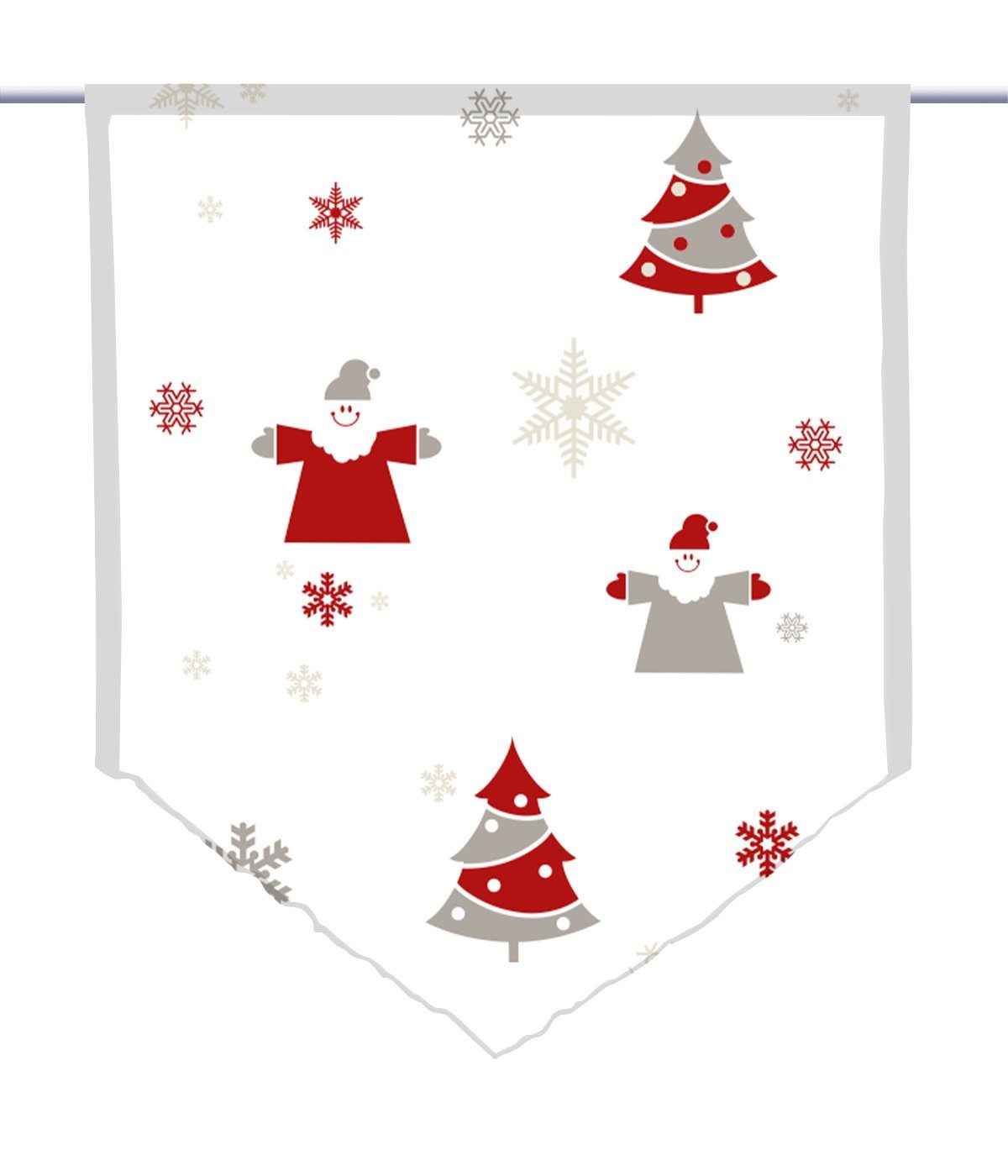 Scheibengardine Scheibenhänger spitz "Meine Weihnachten rot 2", Voile, gardinen-for-life | Scheibengardinen