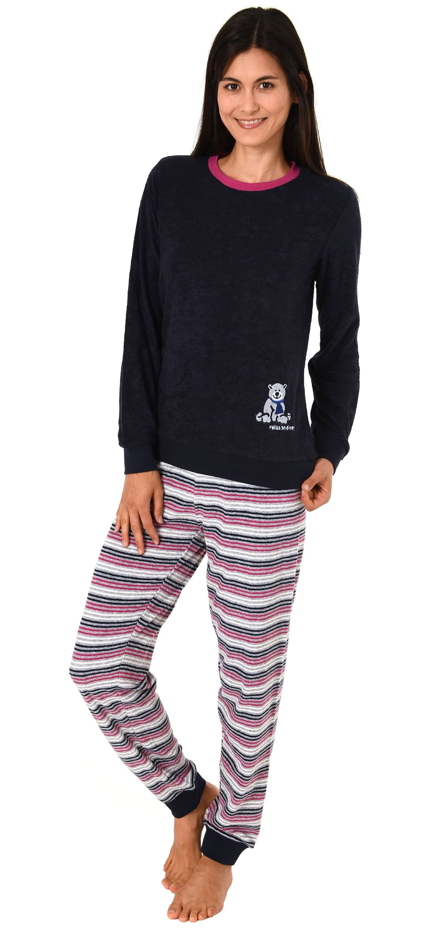 ZHRDRJB Schlafanzug Damen Pyjama Set,Blauer Pinguin