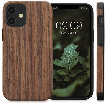 kwmobile Handyhülle Hülle für Apple iPhone 12 mini, Handy Case Cover Holz Schutzhülle - Holz Maserung Design