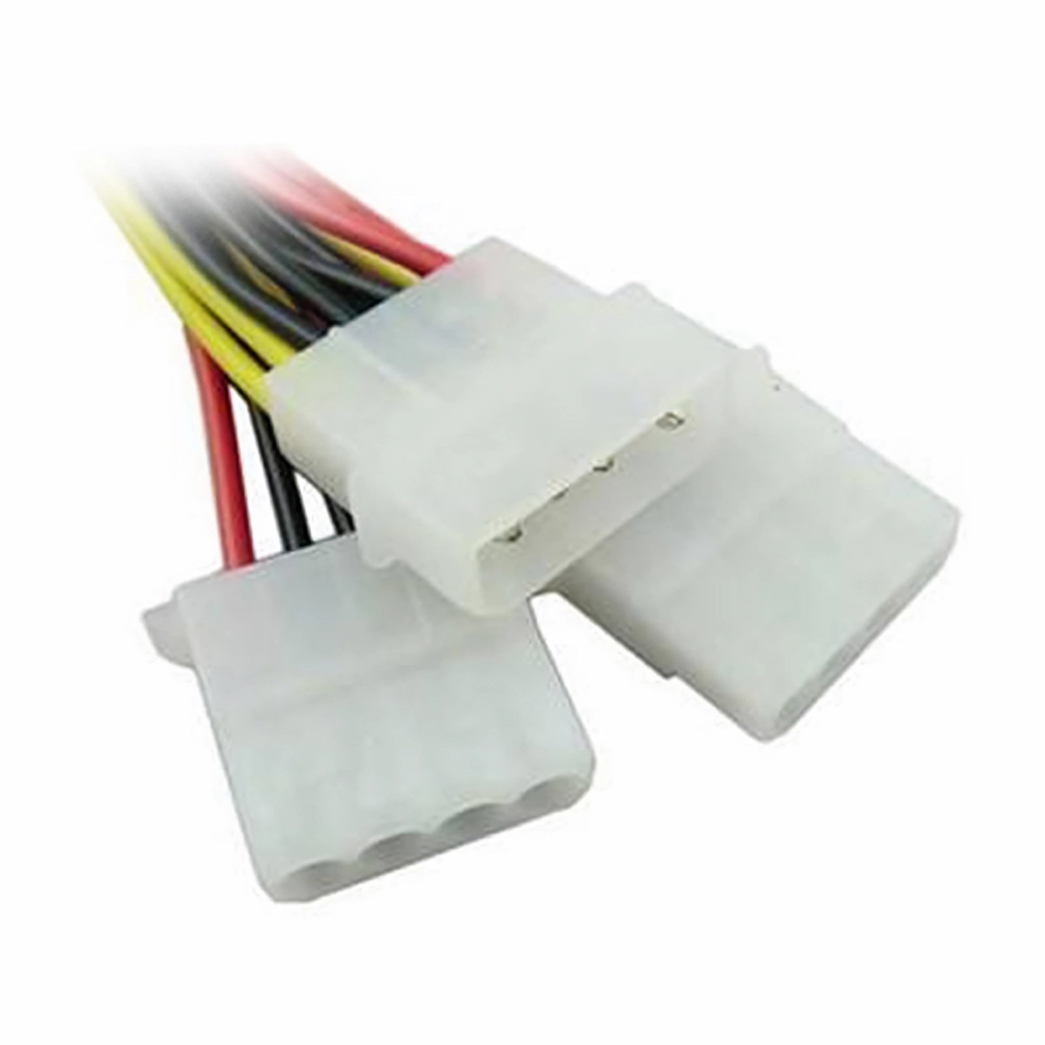 Bolwins K15 Kabel IDE Stromkabel 2x 4pin Molex Buchse an 4pin Molex Stecker PC Computer-Kabel, 4-Pin Molex-Stecker (5,25", männlich), 2x 4-Pin Molex-Buchse (5,25", weiblich) (15 cm), IDE-Y-Stromadapterkabel