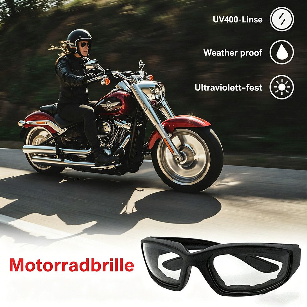 ibettertec Sonnenbrille 3 Stück Fahrrad-Sonnenbrille für Damen und Herren, winddicht (3-St) Nachtsicht Motorrad Reitbrille für Outdoor Sports