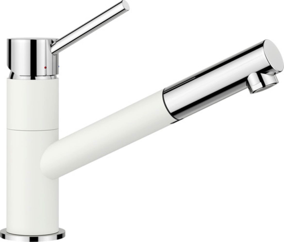 Blanco Küchenarmatur KANO-S Küchenarmatur Niederdruck silgranitweiß/chrom 527650