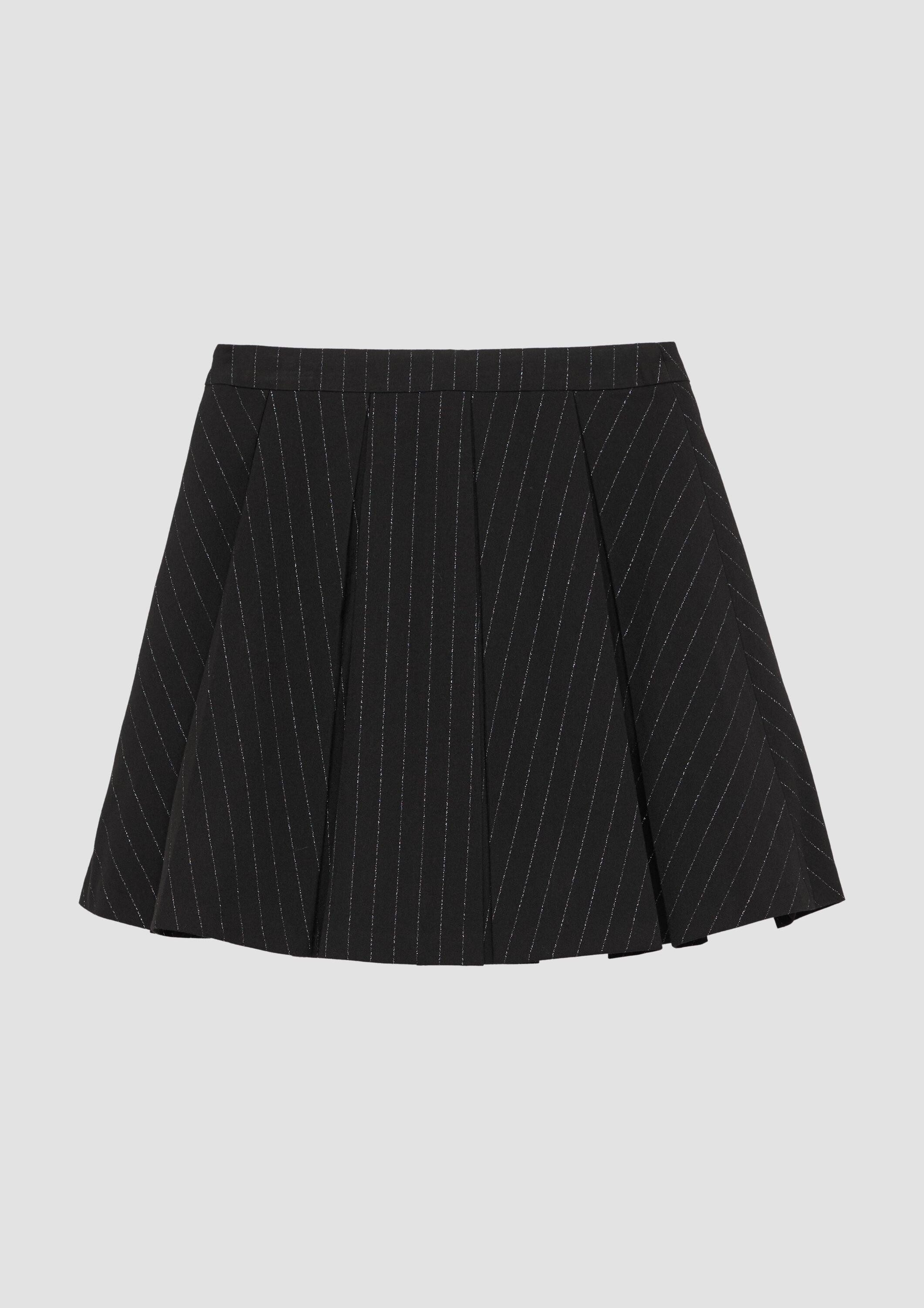 s.Oliver Minirock Rock Faltenrock in Mini-Länge mit Glitzer-Nadelstreifen