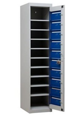 PROREGAL® Spind Postverteilerschrank Crane, HxBxT 180x40x50cm, Grau-Blau