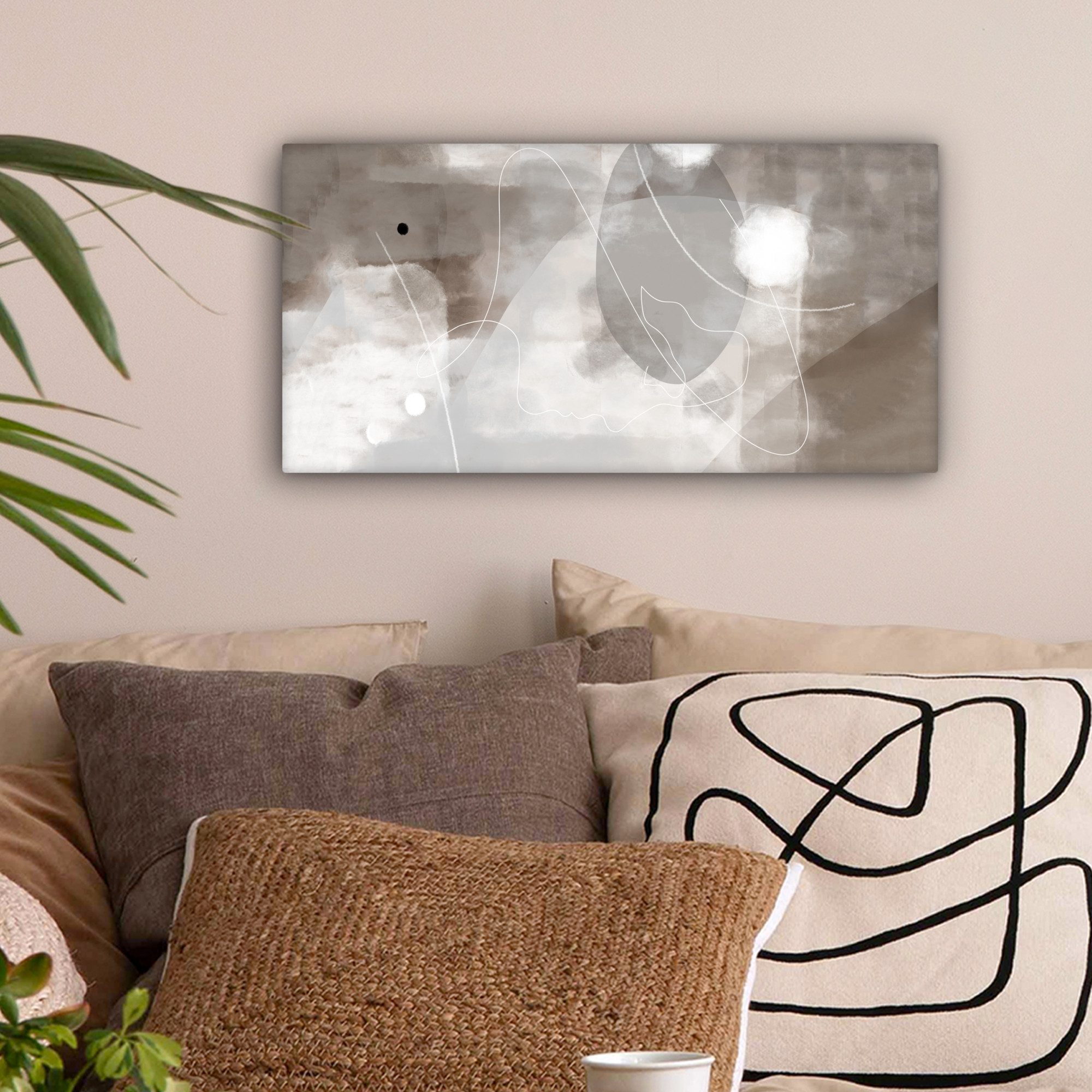 OneMillionCanvasses® Leinwandbild Panorama Farbe - Grau günstig online kaufen