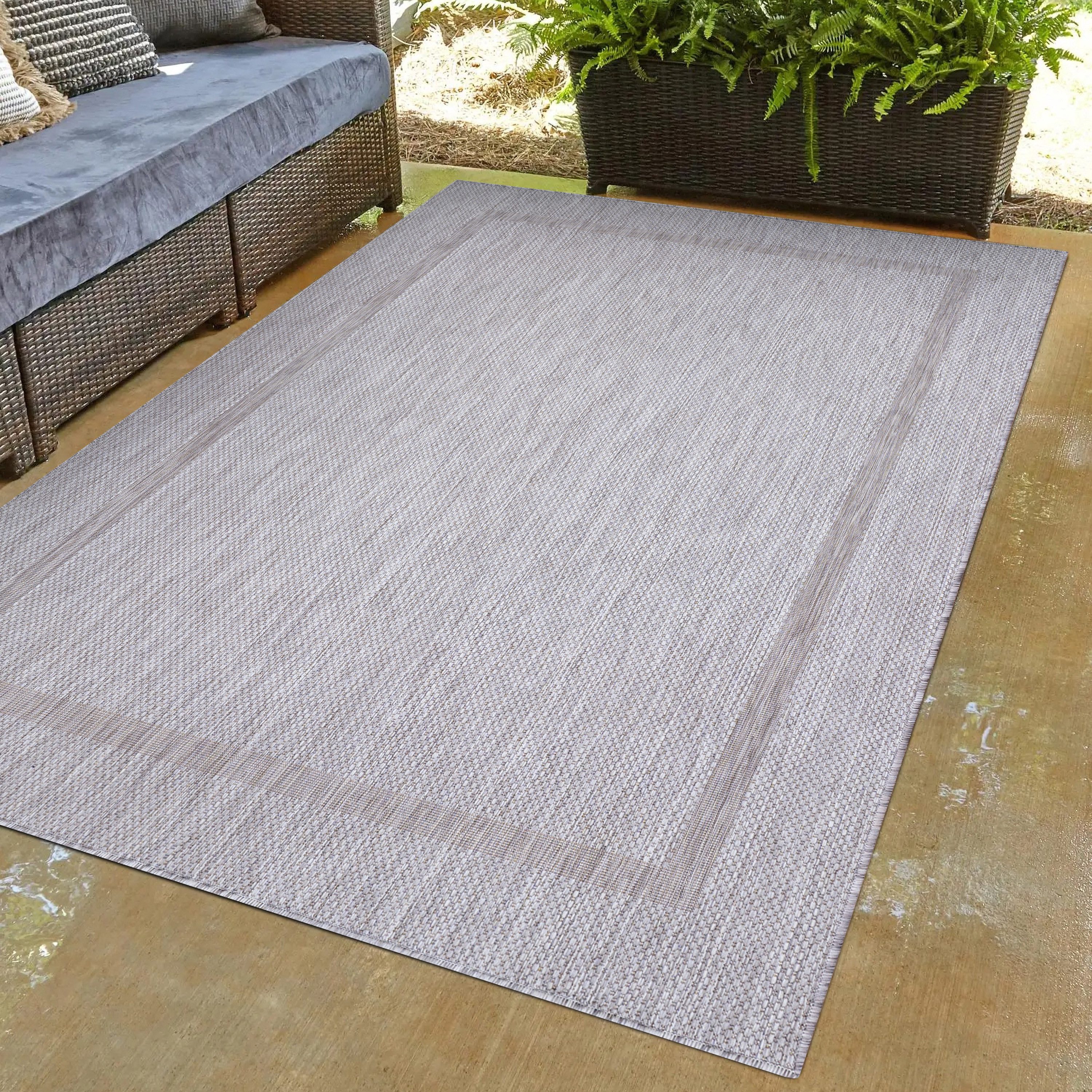 Outdoorteppich Unicolor - Einfarbig, Carpettex, Läufer, Höhe: 5 mm, Teppich Wetterfest Balkon Küchenteppich Flachgewebe Sisaloptik
