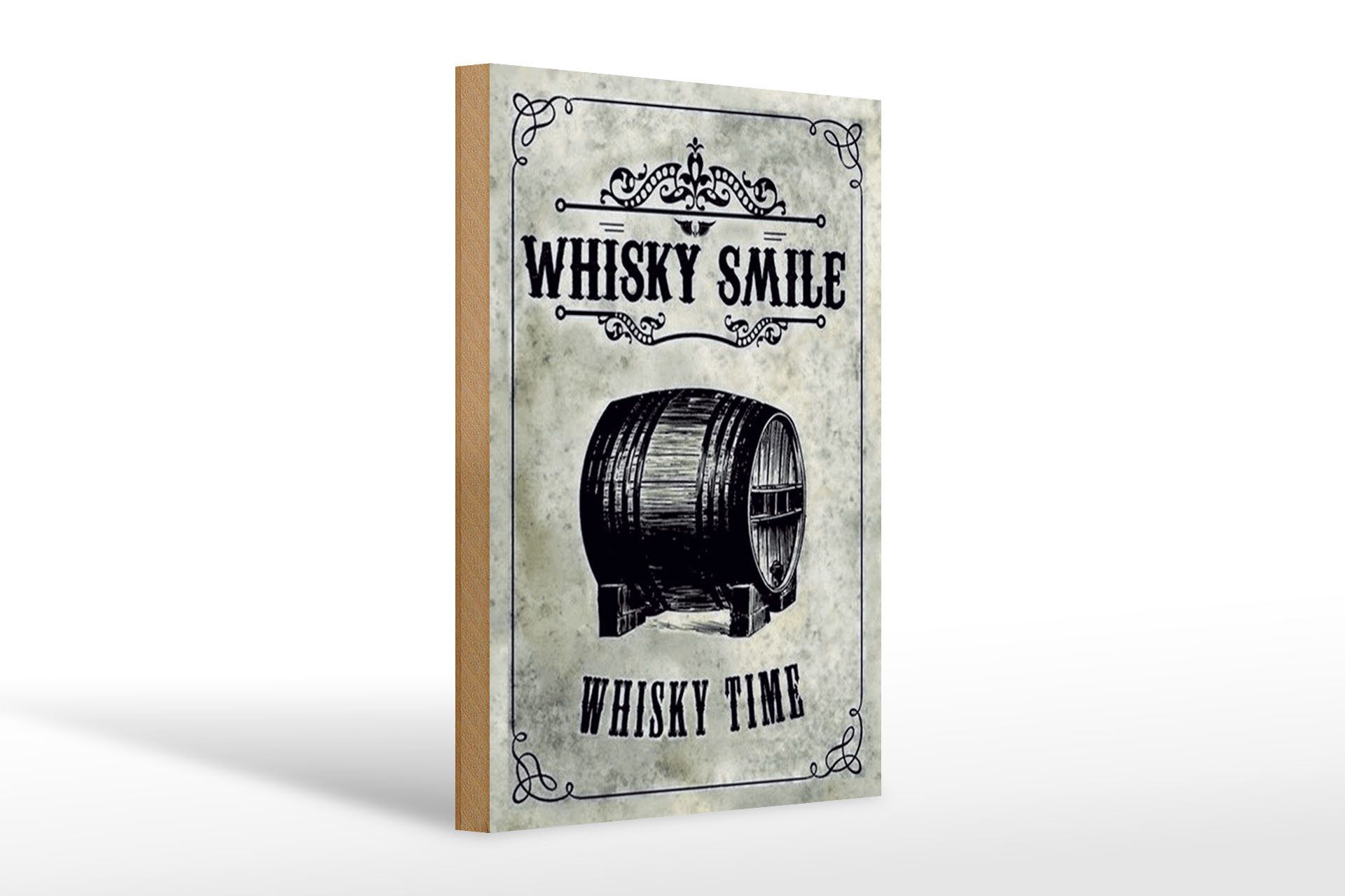 Holzbild 20x30cm Whisky Smile Whisky Time