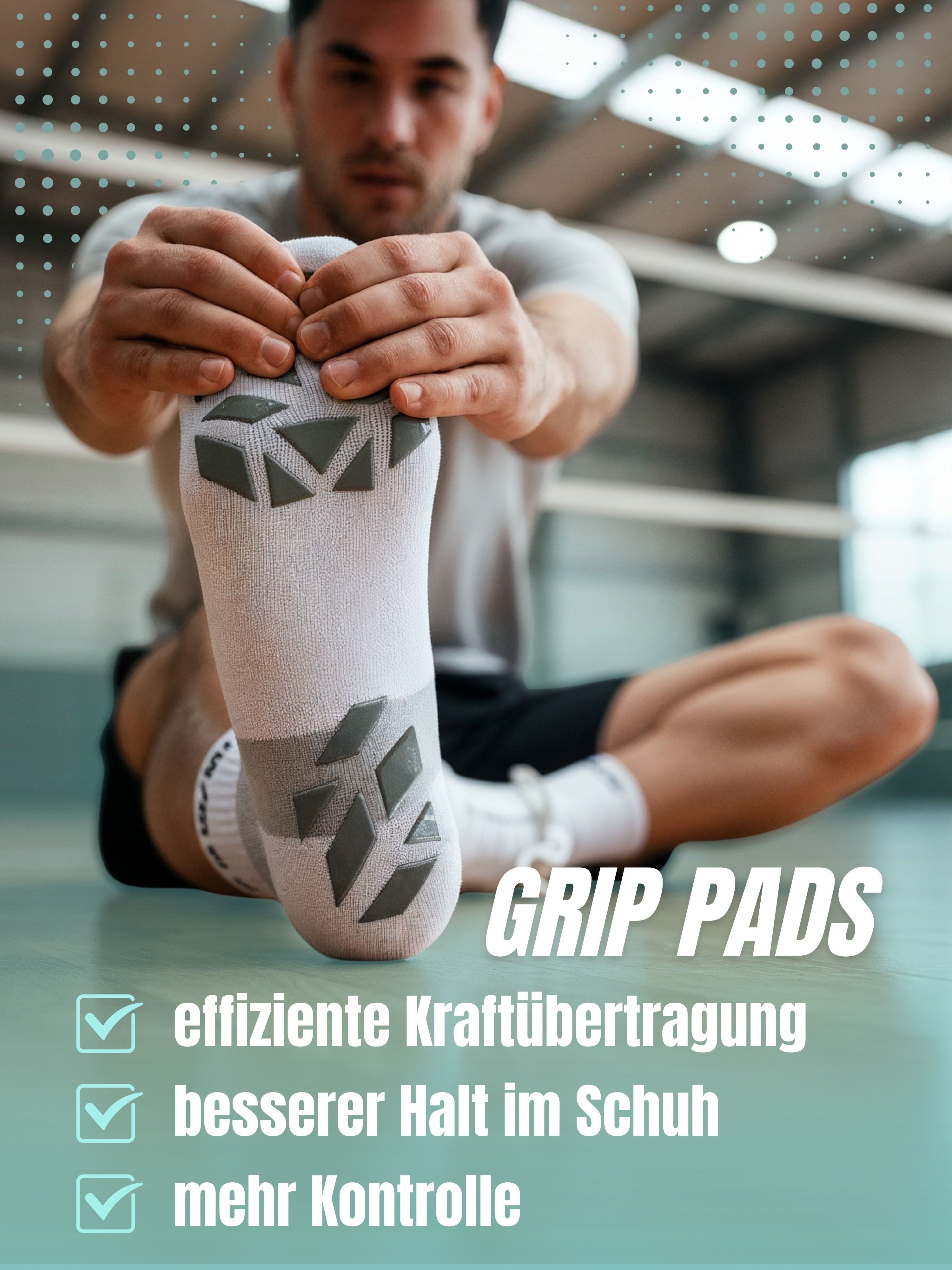 Momevo Sportsocken VolleySox Volleyball Socken mit Grip-Pads – rutschfest & stabil