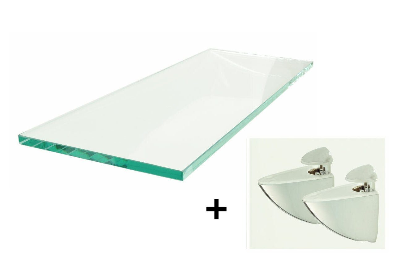 dieGlasschmiede Wandregal Glasregal Klarglas 20 - 100cm, Wandablage Glasabl günstig online kaufen