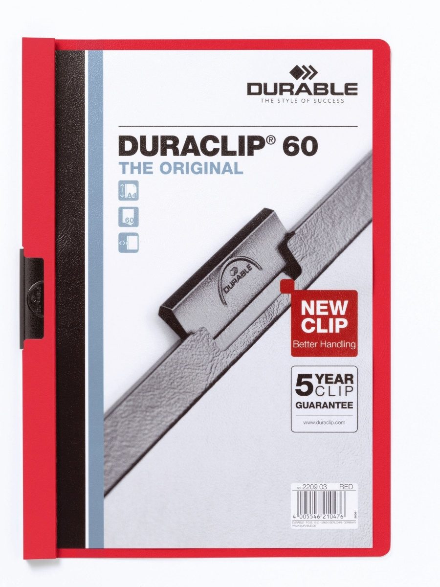 Hefter Cliphefter Duraclip Original 60 rot