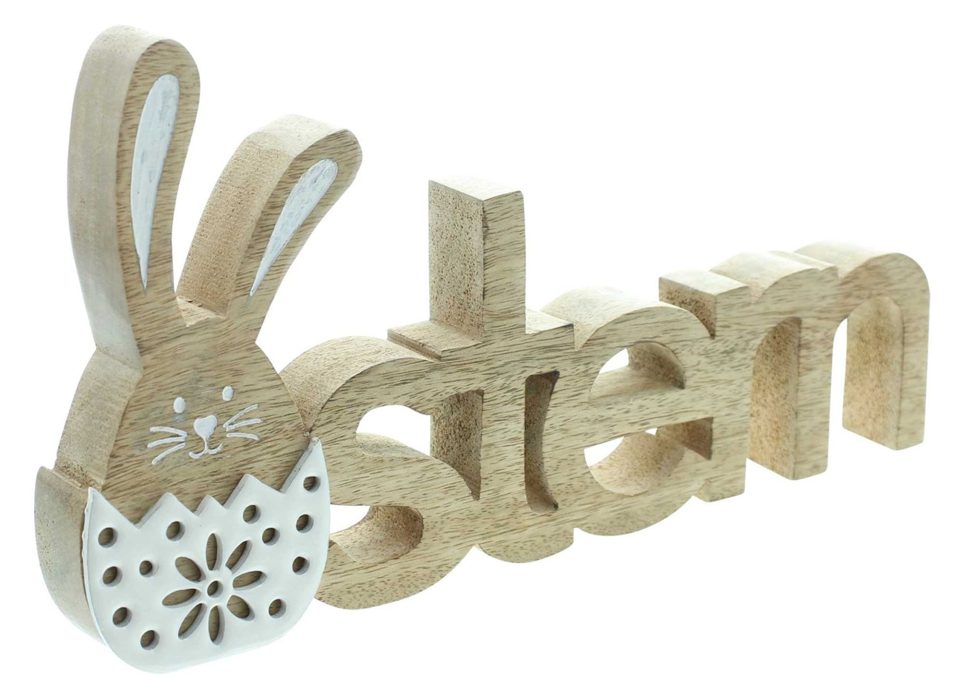 Home-trends24.de Deko-Schriftzug Ostern Schriftzug Holz Porzellan Ostern Deko Fenster 28 cm