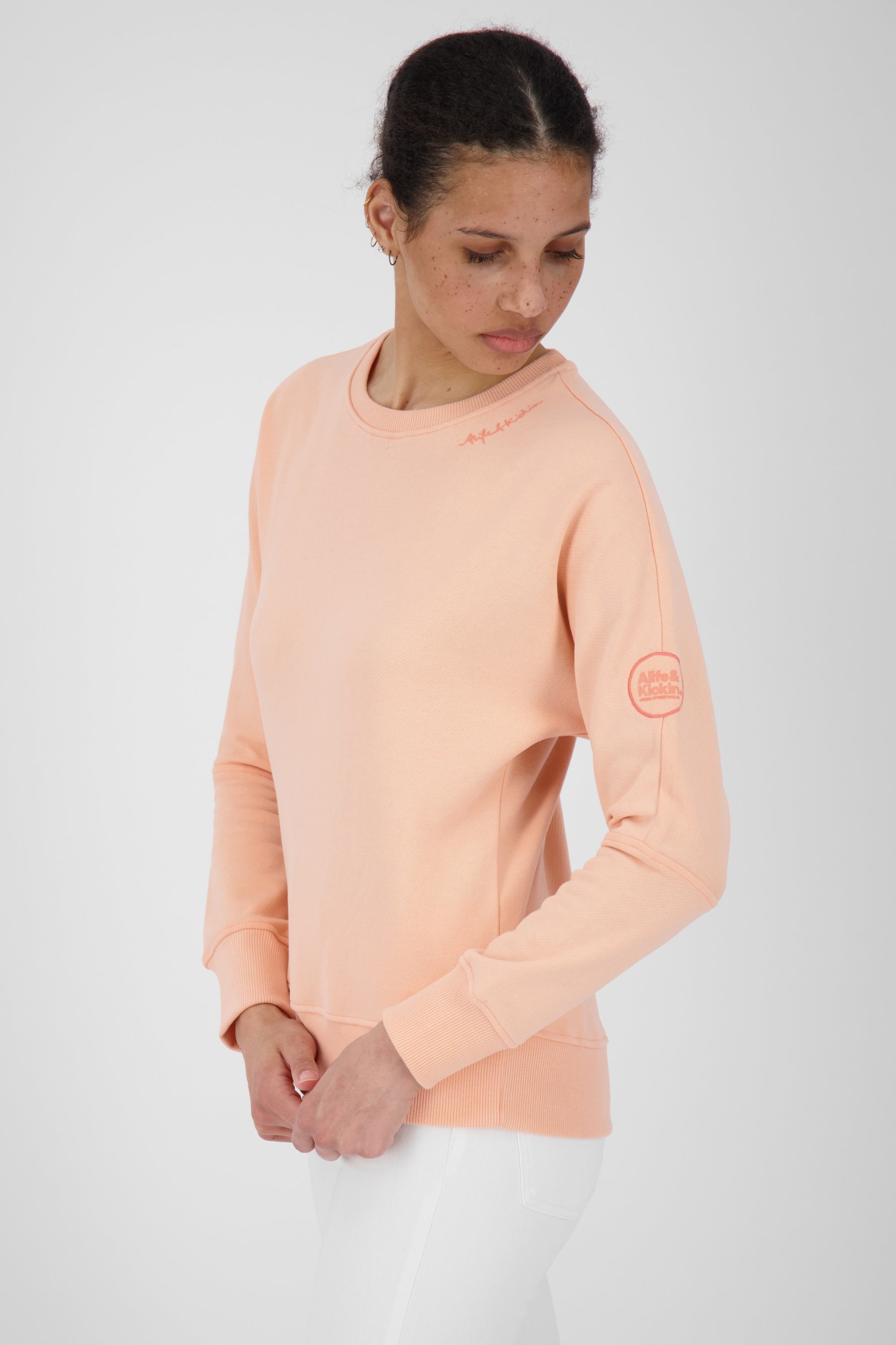 Alife & Kickin Sweatshirt A Crewneck DalaAK Damen melange apricot