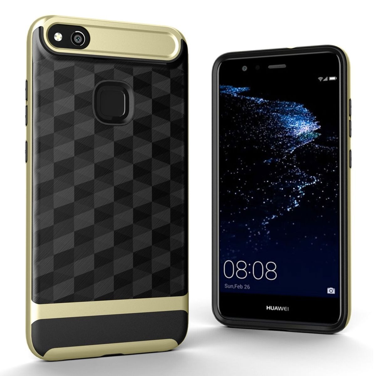 König Design Handyhülle Huawei P10 Lite, Huawei P10 Lite Handyhülle Backcover Gold